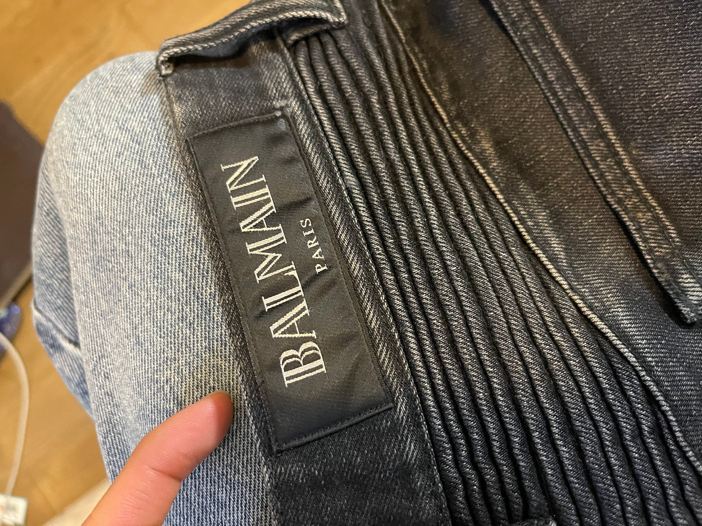 Balmain moto denim pants