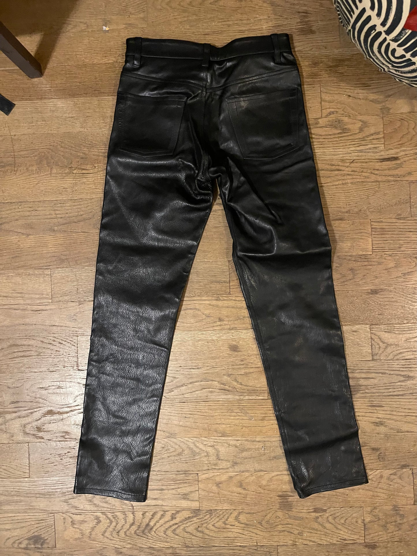 Balenciaga V cut leather pants