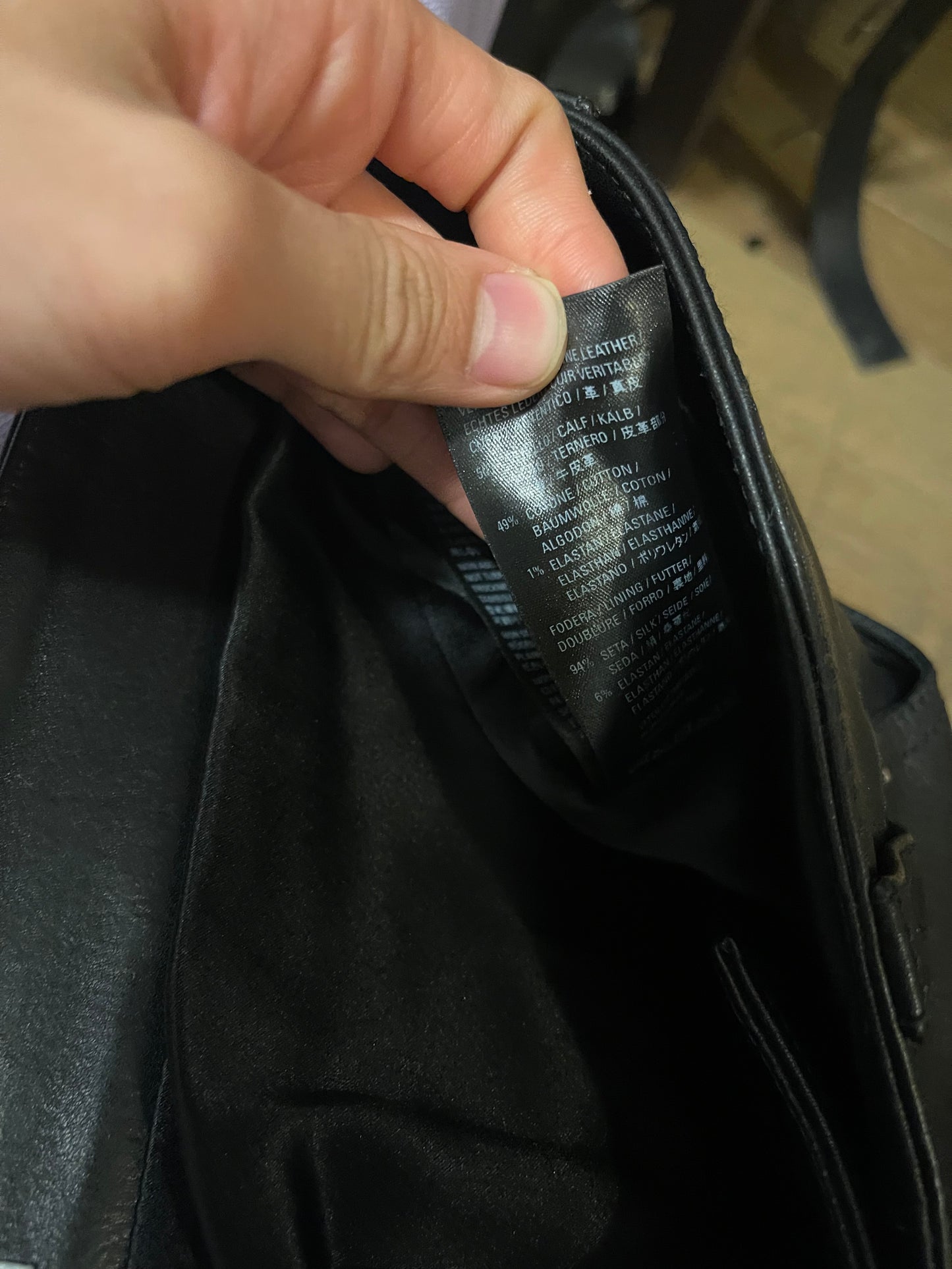 Balenciaga V cut leather pants