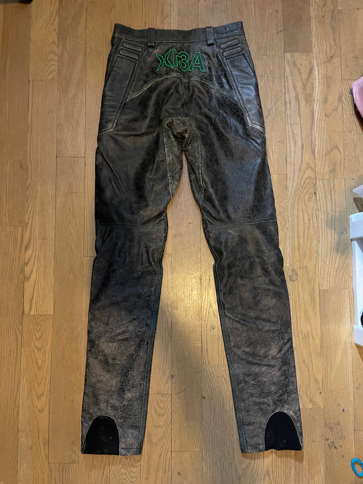 Hood by air H13A leather moto pants