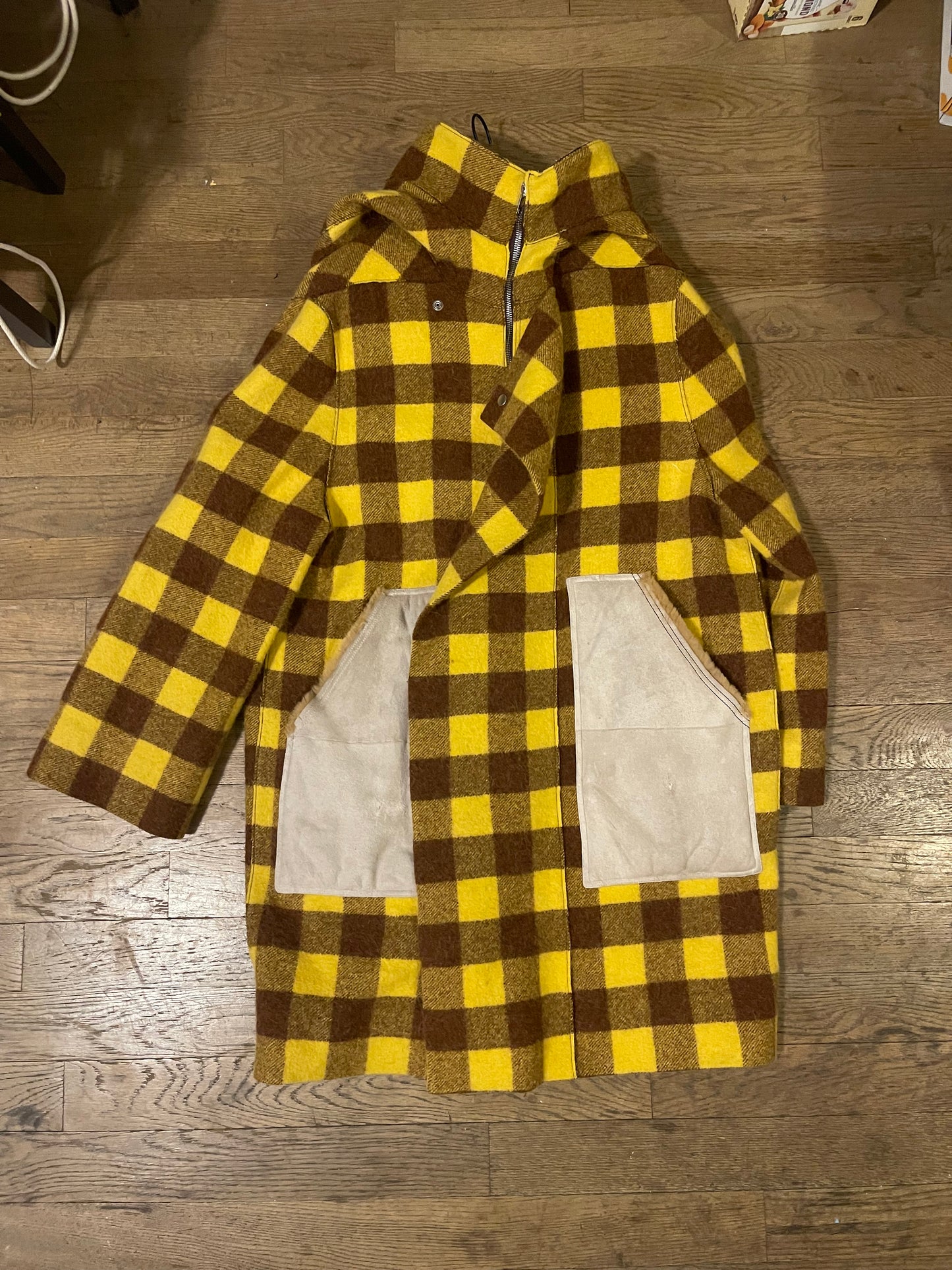 Rick Owens FW18 Sisyphus raisin plaid secret parka