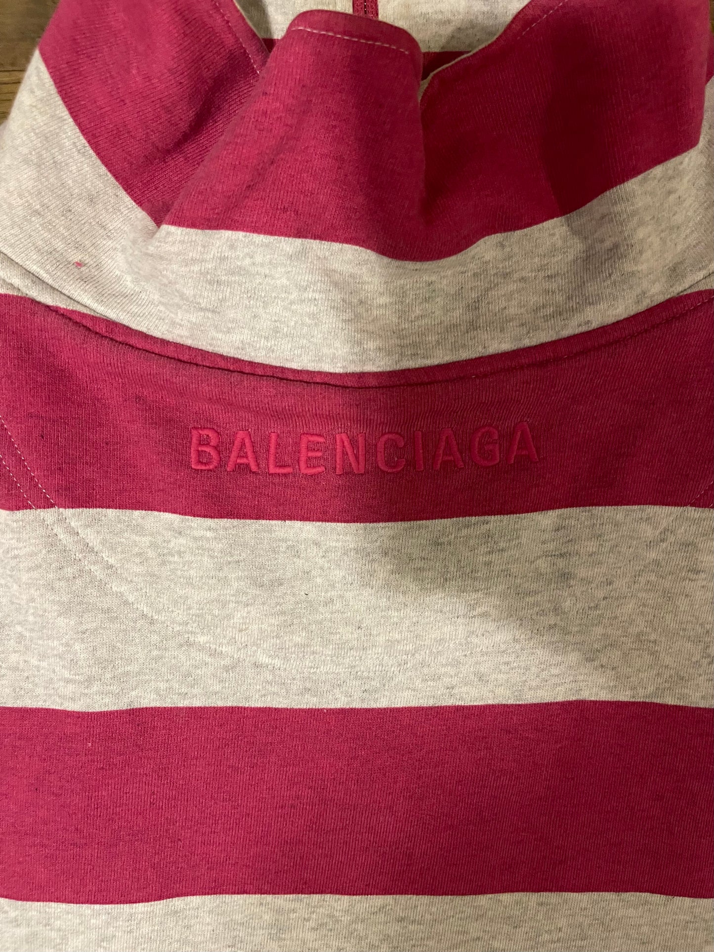 Balenciaga SS18 striped pink pull over turtleneck