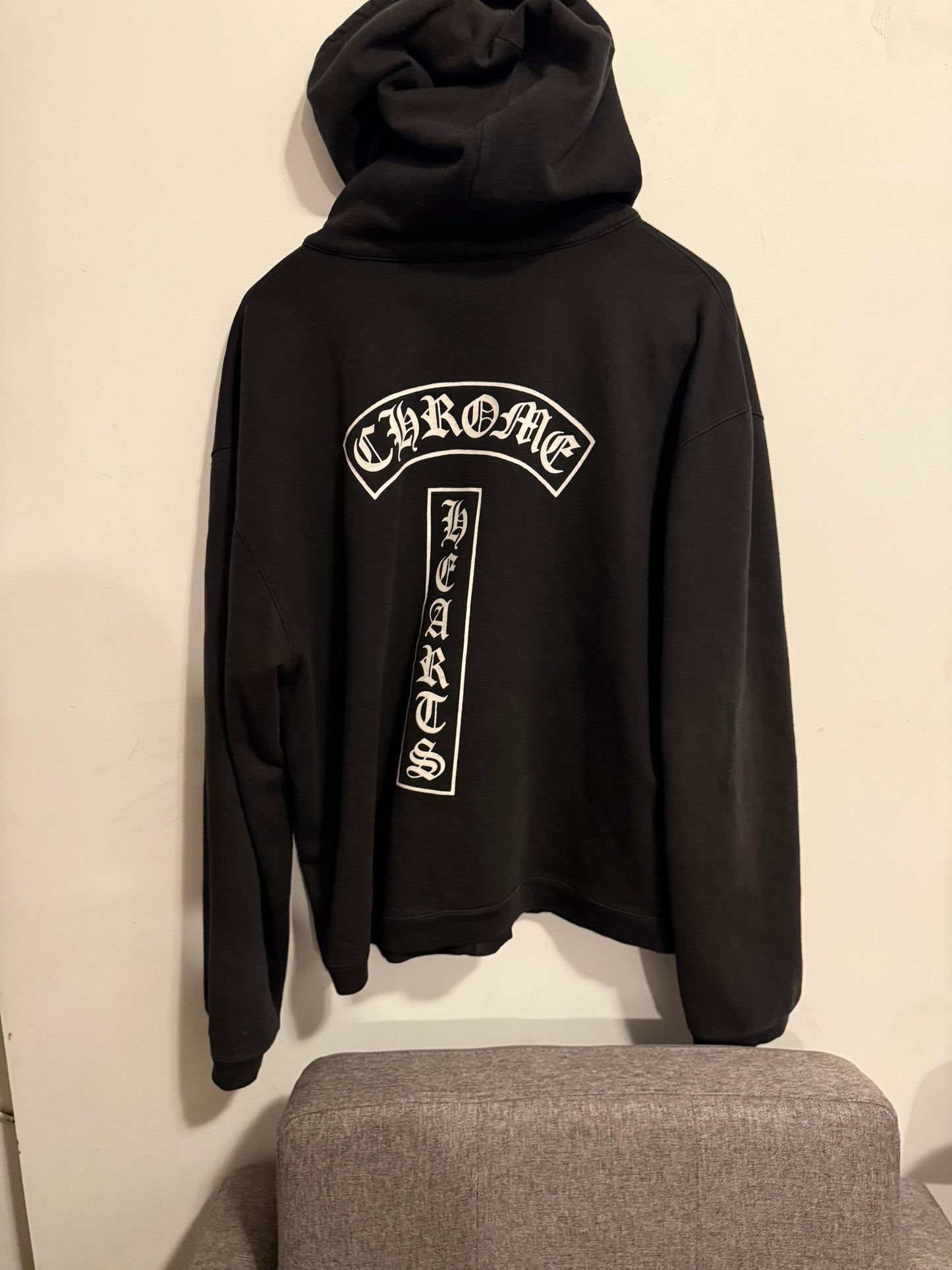 Chrome hearts 90s t bar large dagger hoodie cross hoodie
