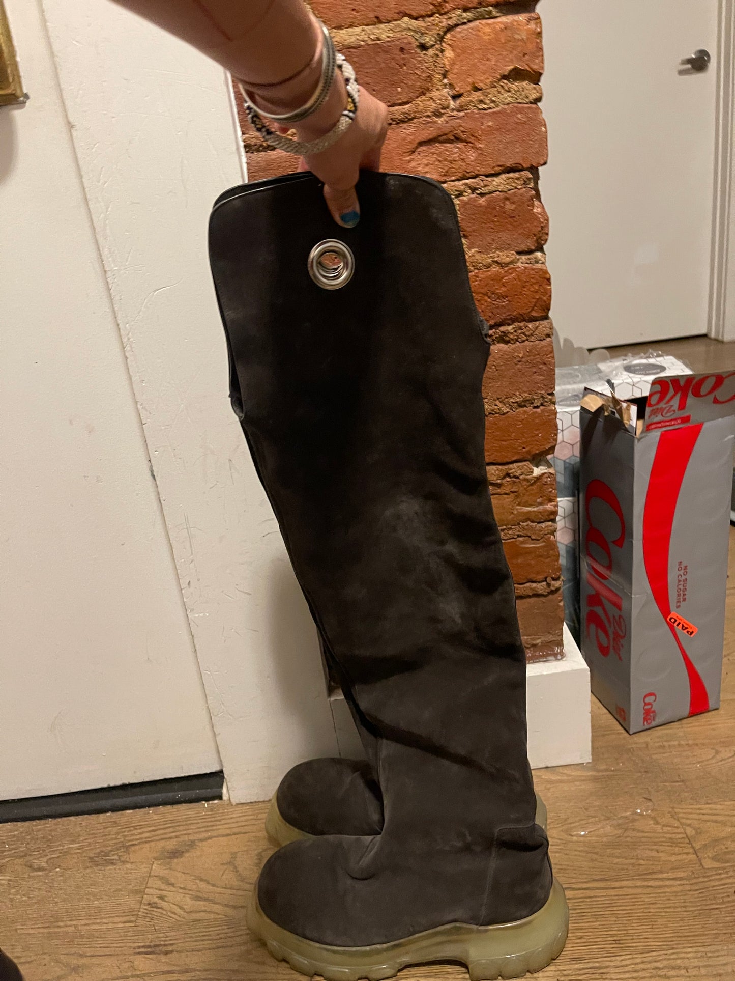 Rick Owens AW20 thigh kowboy tractor bozo boots
