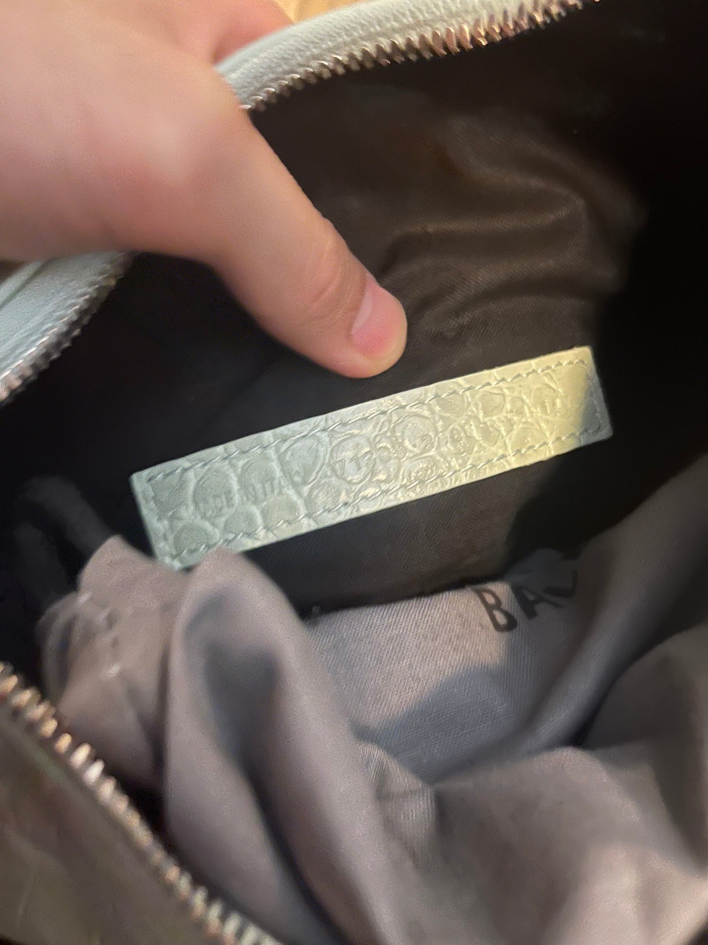 Balenciaga mint croc embossed cagole XS bag