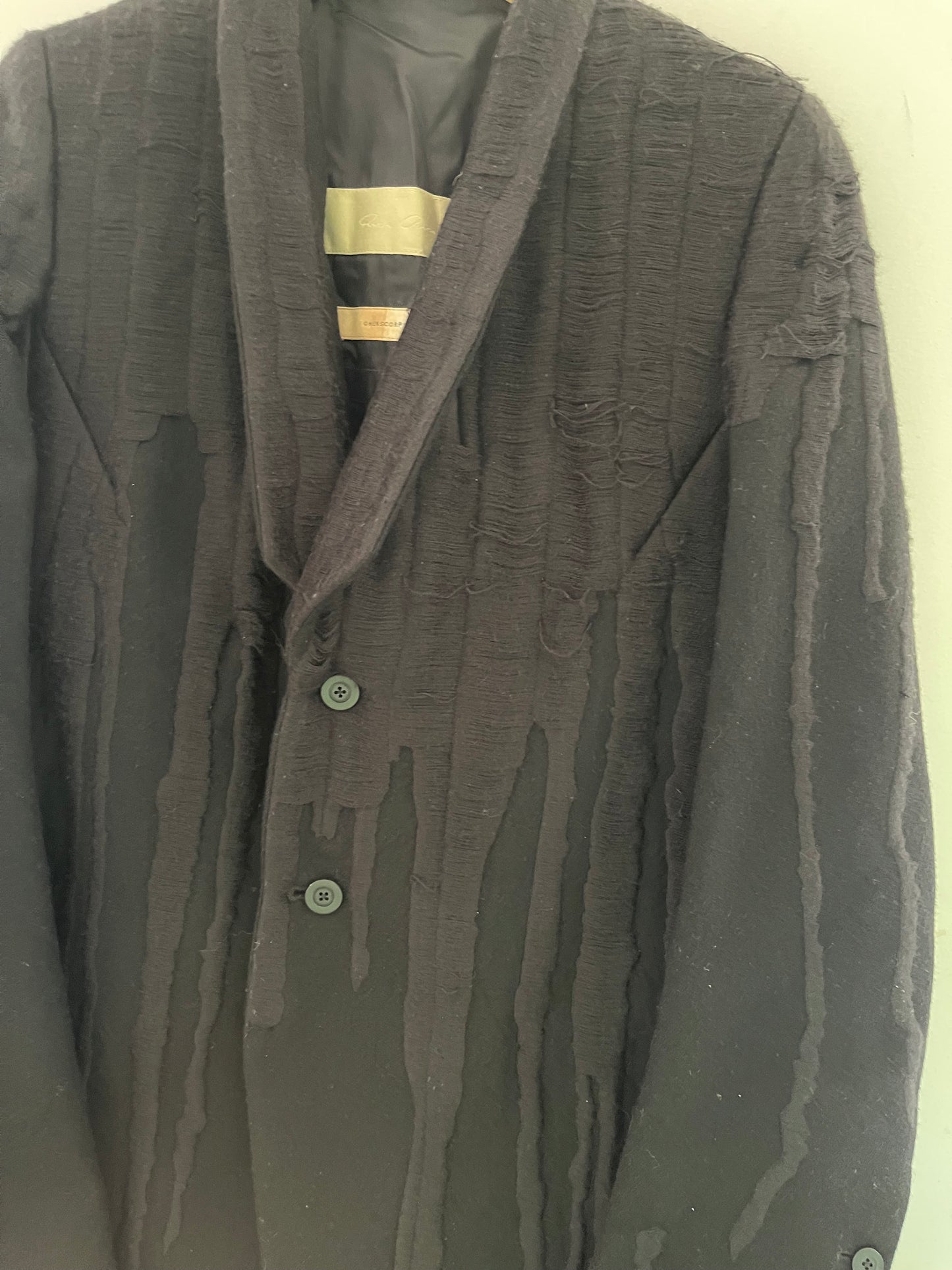 Rick Owens AW16 vomit embroidered coat