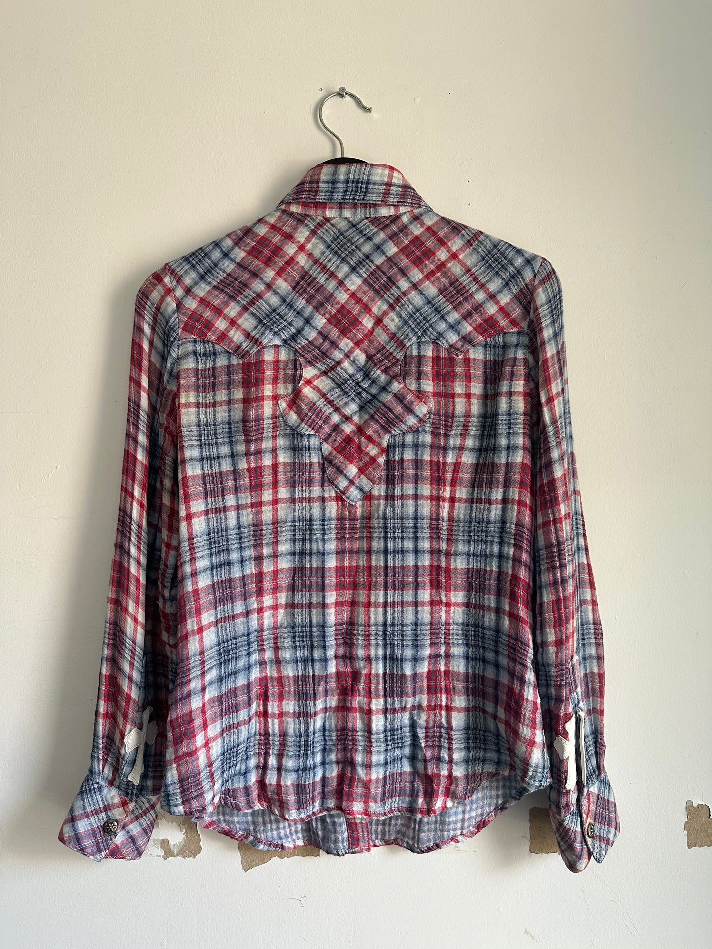 Chrome hearts checkered flannel shirt cross
