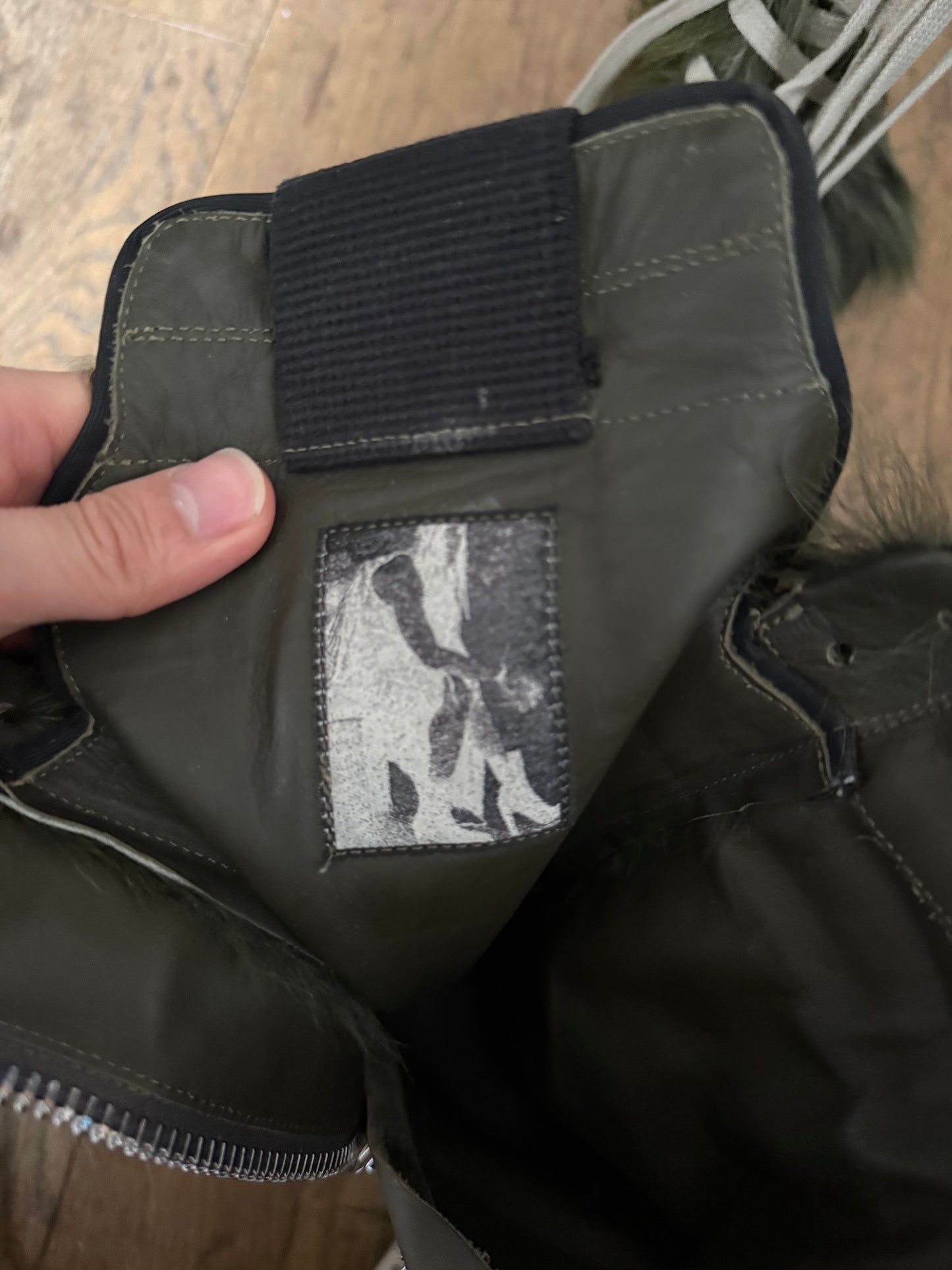 Rick Owens AW21 sample gethsmane pony hair cargobasket boots
