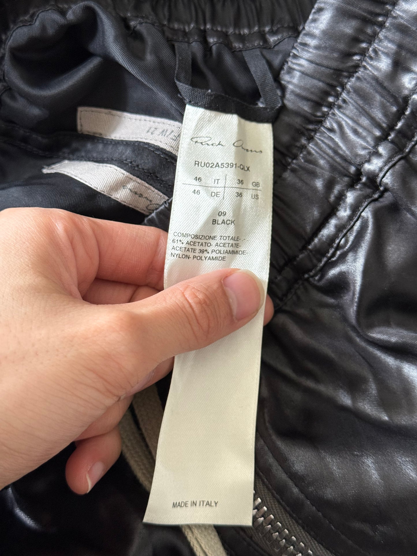 Rick Owens FW21 gethsmane satin shorts