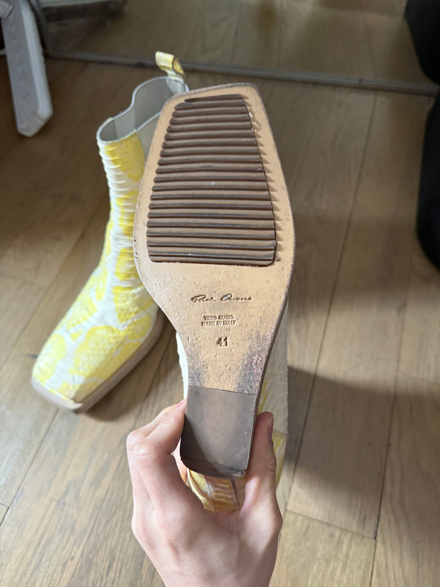 Rick Owens AW20 sample python effect leather