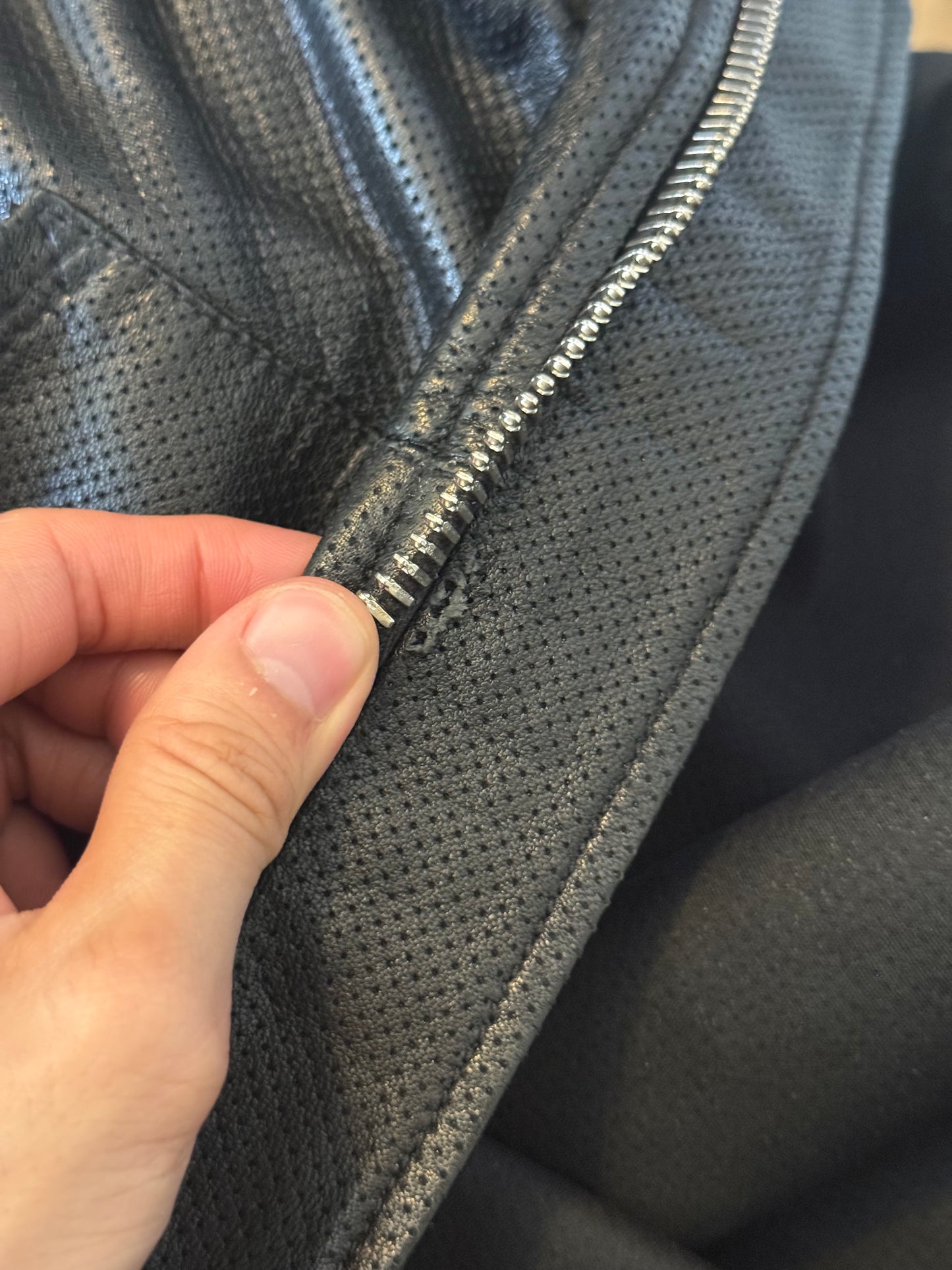 Balmain SS12 perforated leather hoodie
