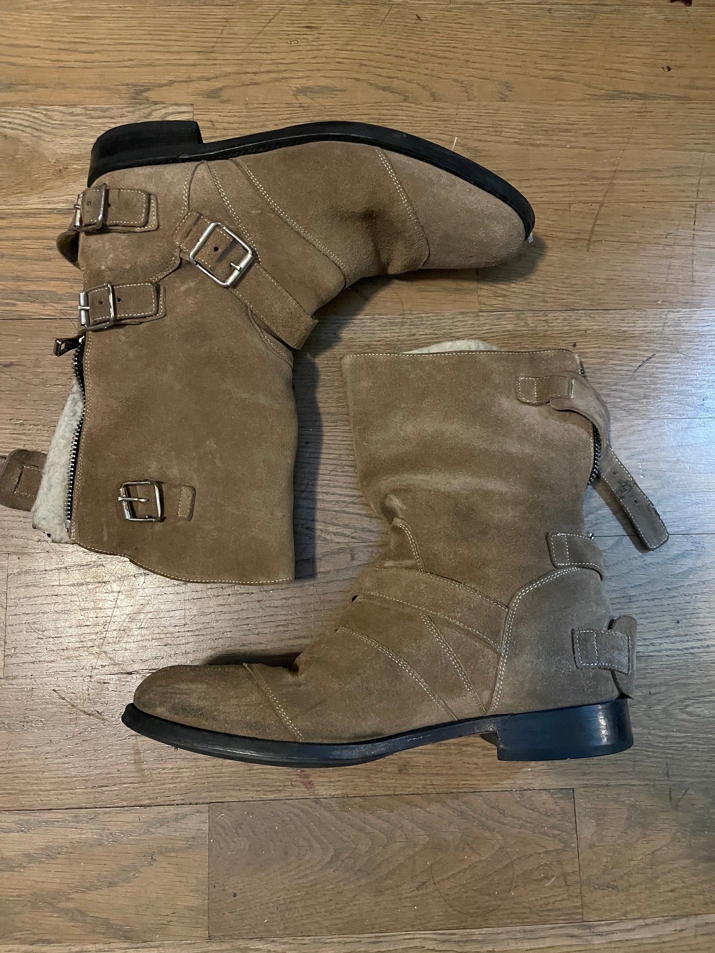 Balmain AW11 engineer Sherpa moto boots