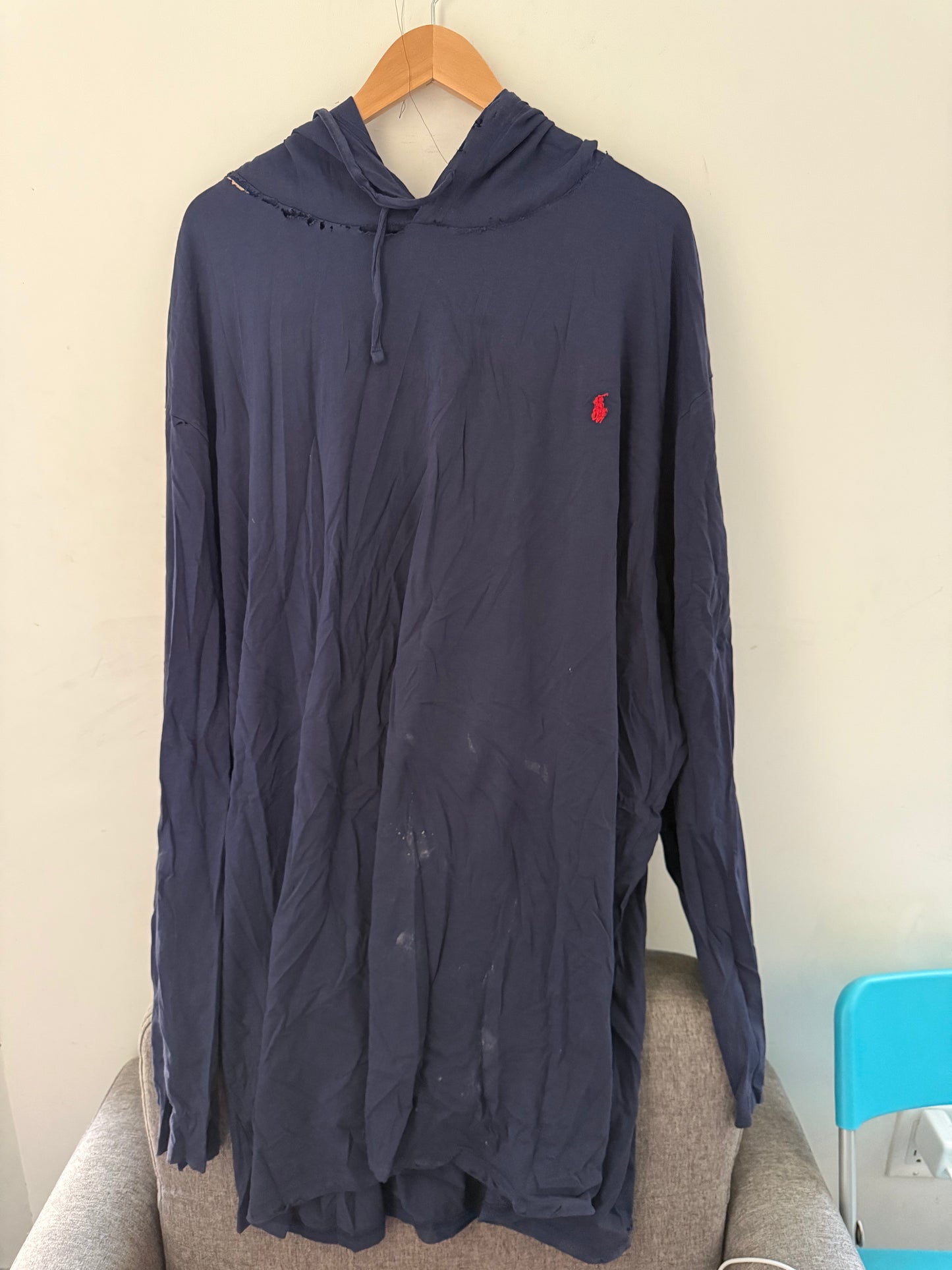 DIY distressed polo 5XL hoodie