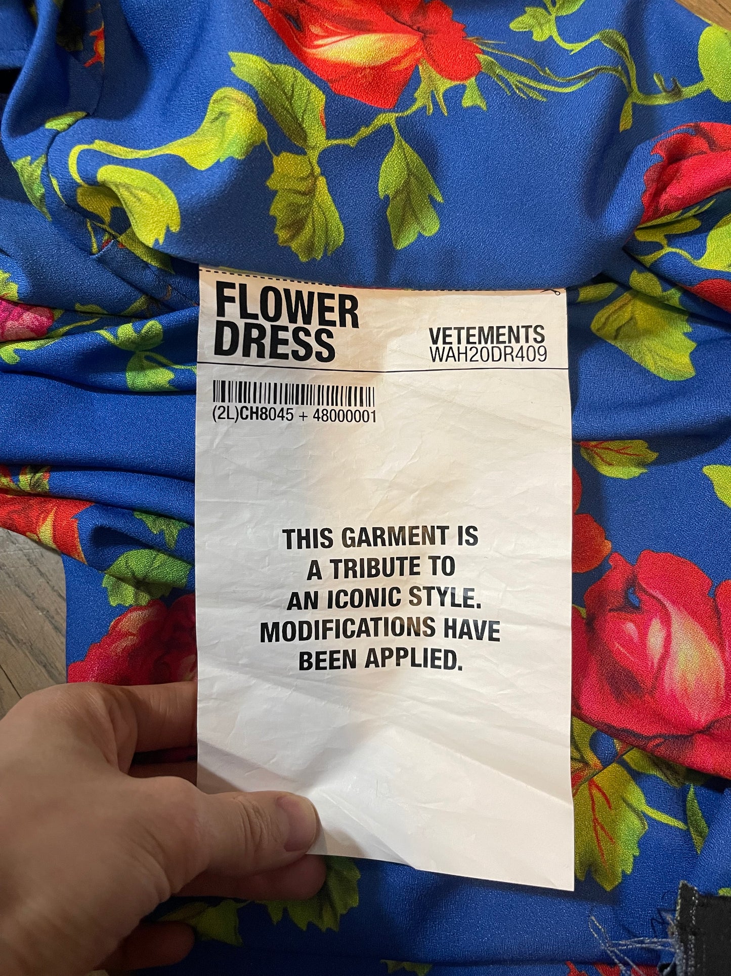 Vetements aw19 floral anarchy hoodie dress