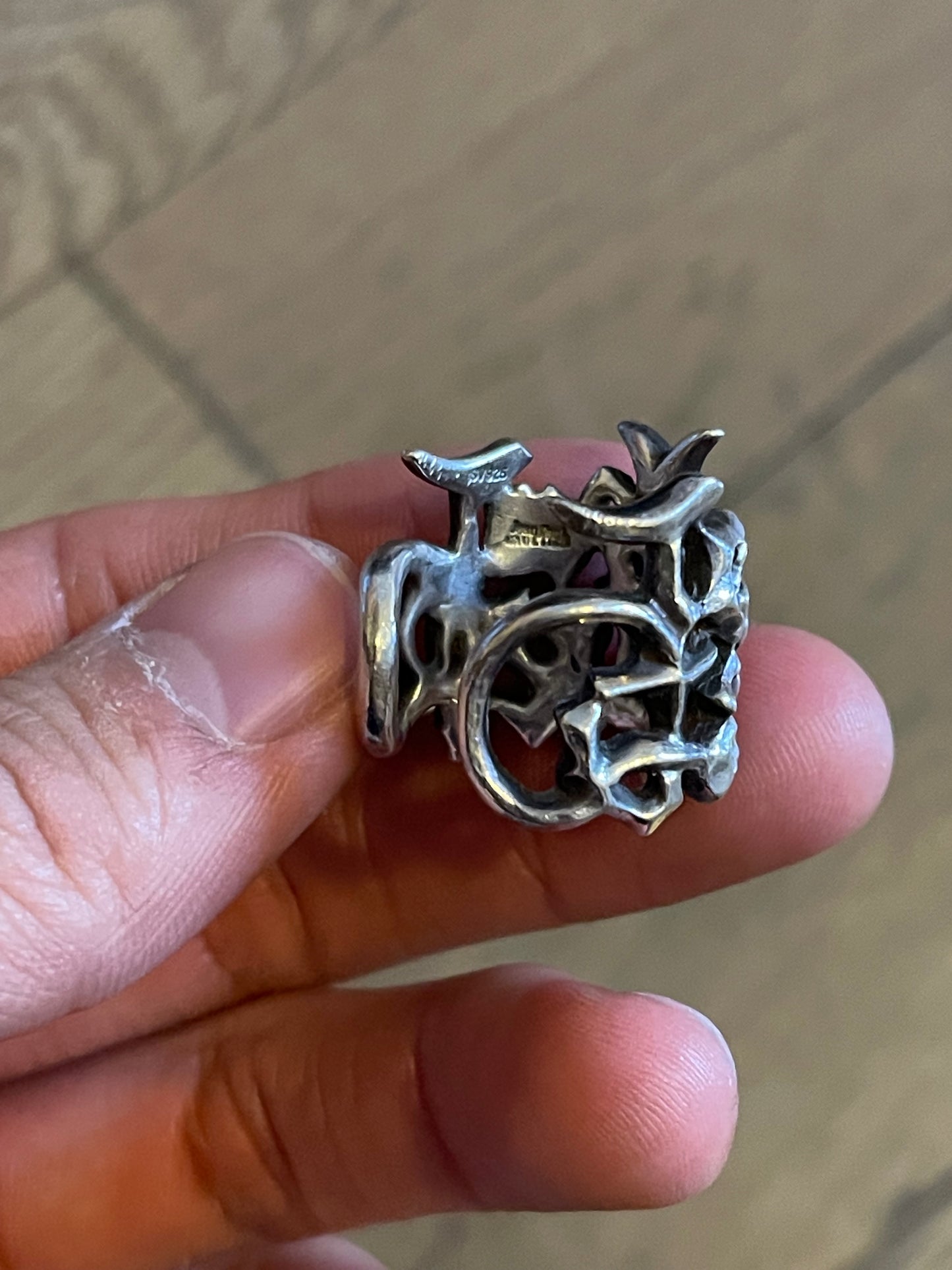 Jean Paul Gaultier gothic logo ring