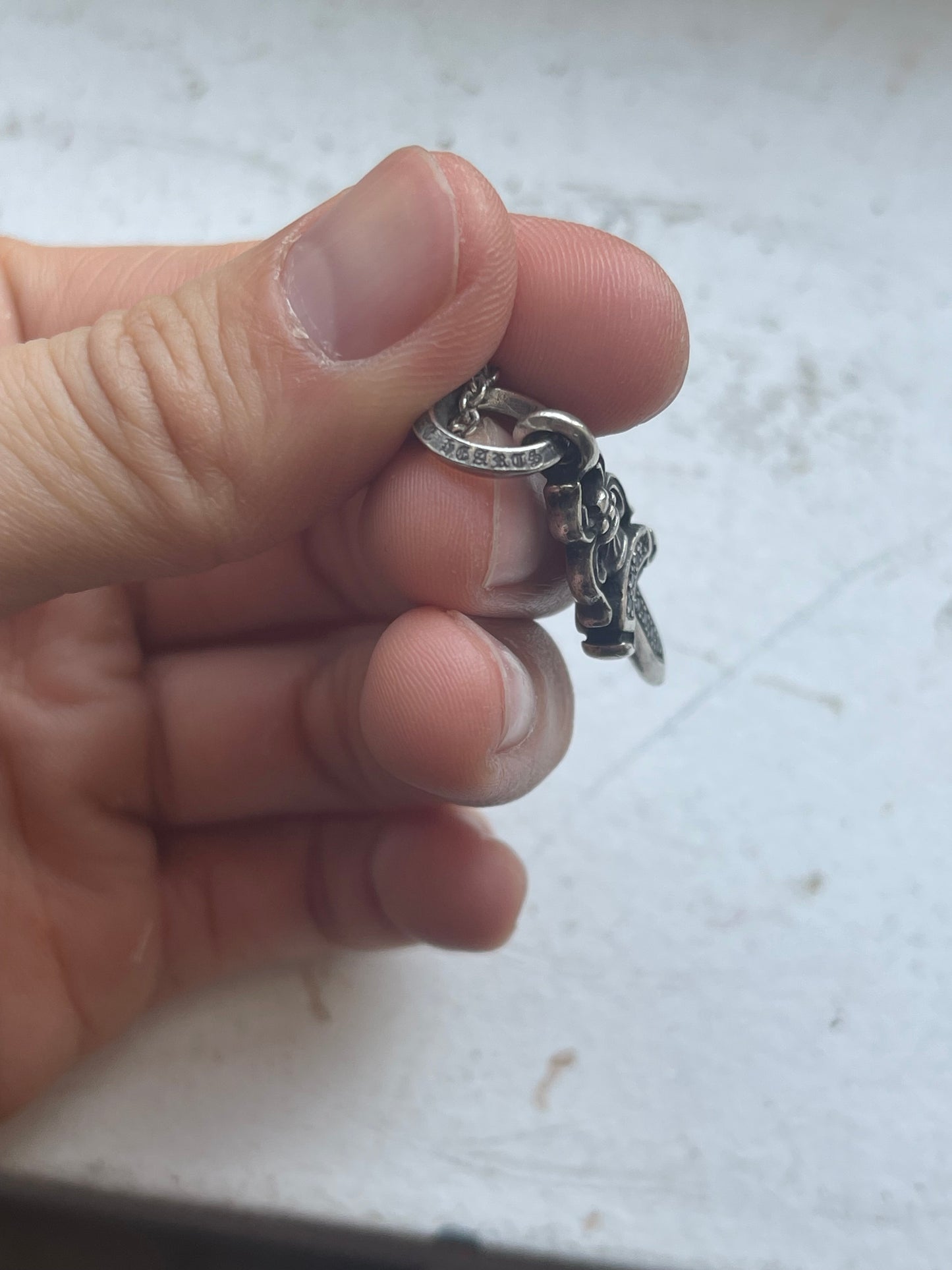 Chrome hearts black diamond dagger necklace