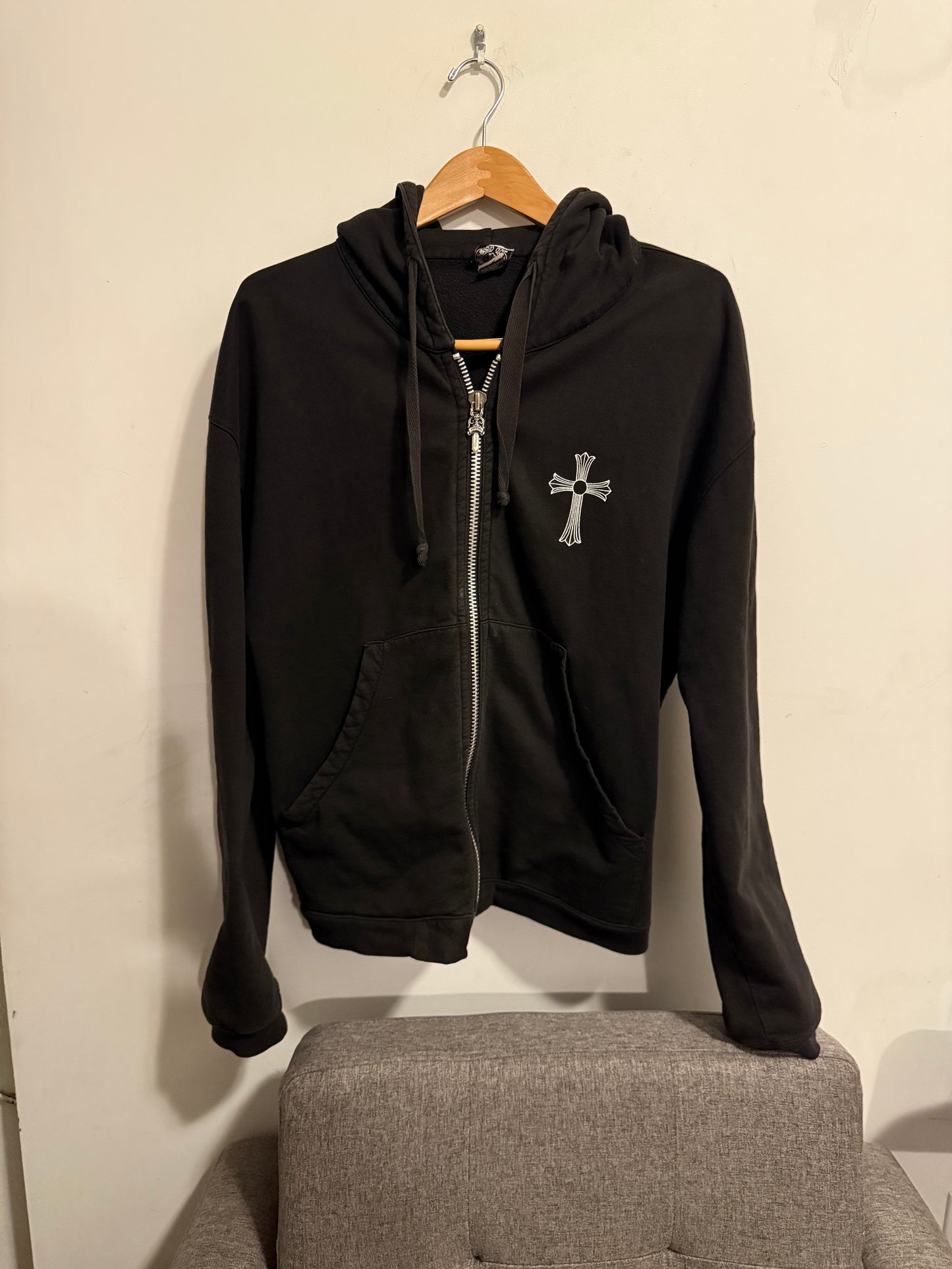 Chrome hearts 90s t bar large dagger hoodie cross hoodie