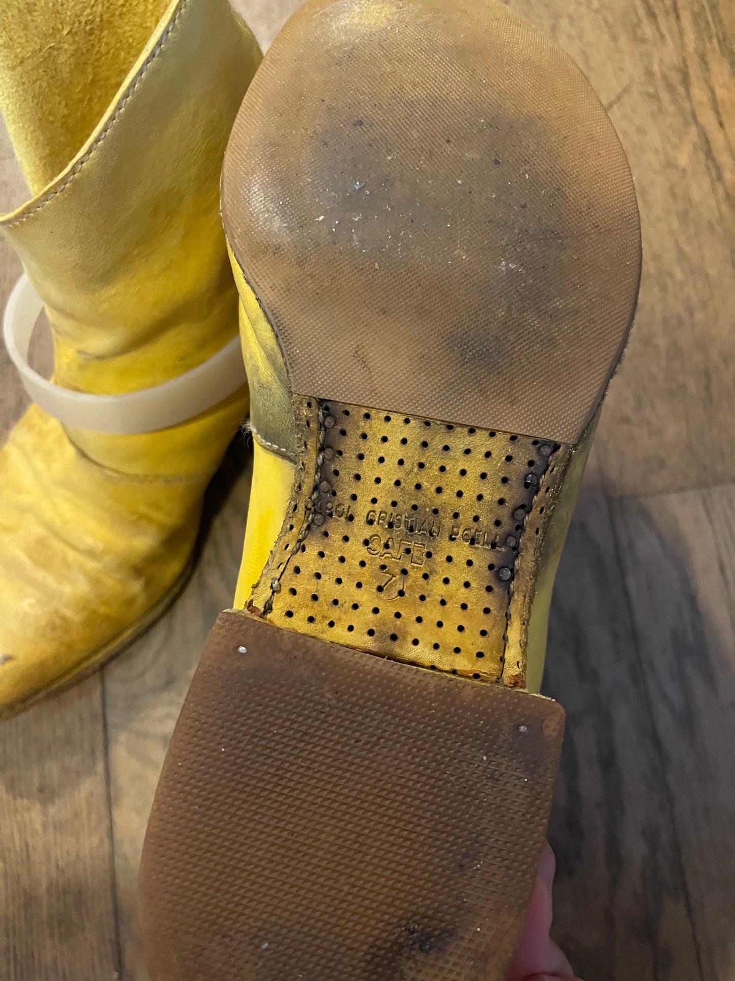 Carol Christian poell rubber band boots yellow