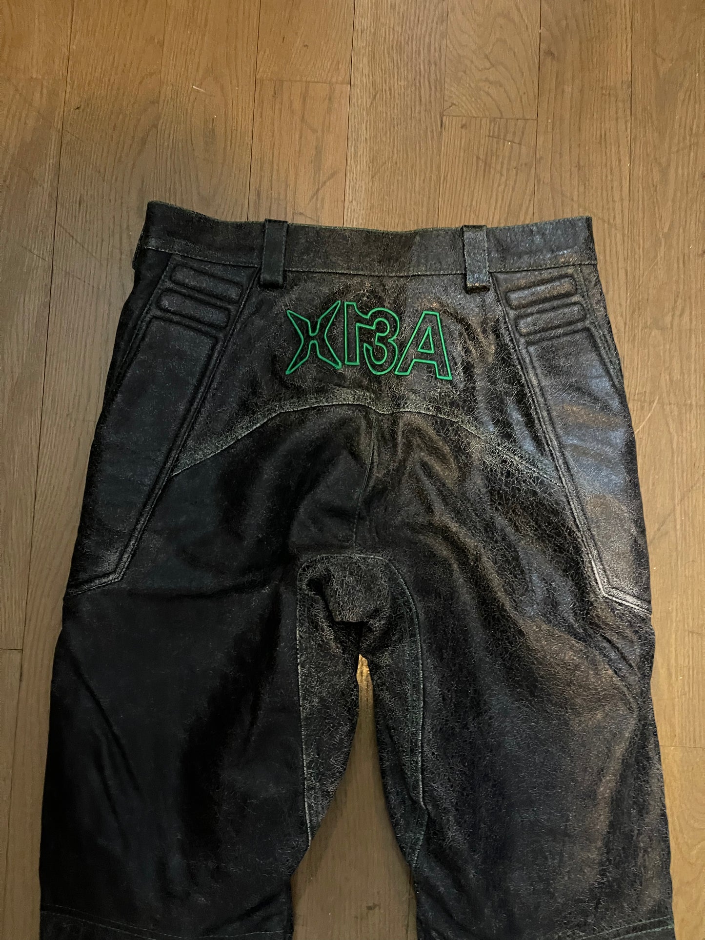 Hood by air H13A leather moto pants