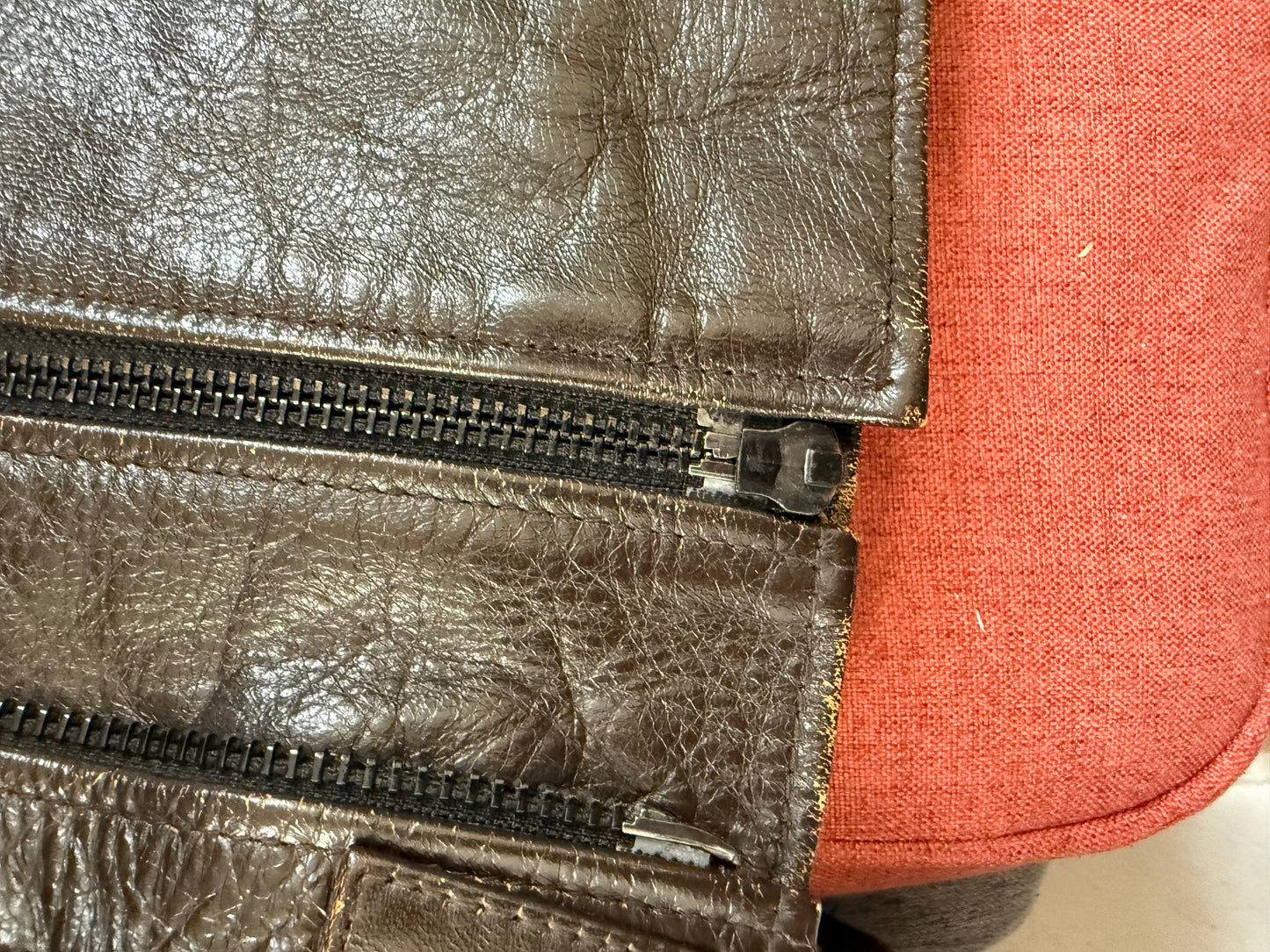 Balmain AW10 fox fur interior horse leather rider jacket