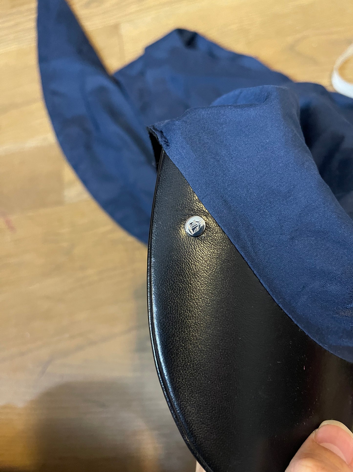 Lanvin navy scarf hat