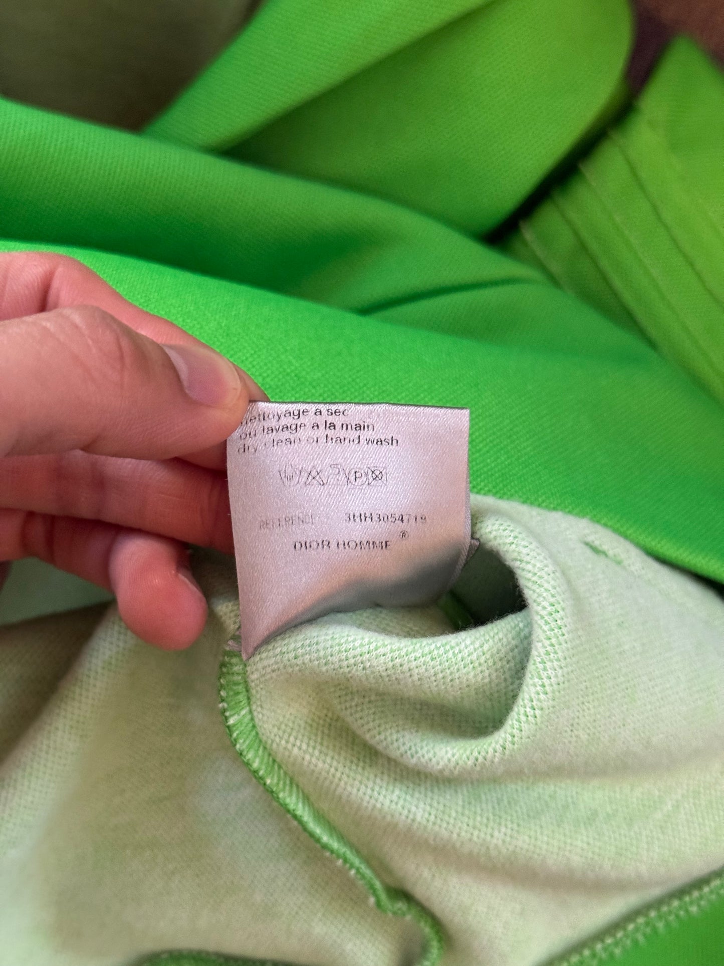Dior Homme 03SS luster neon green Napoleon hoodie