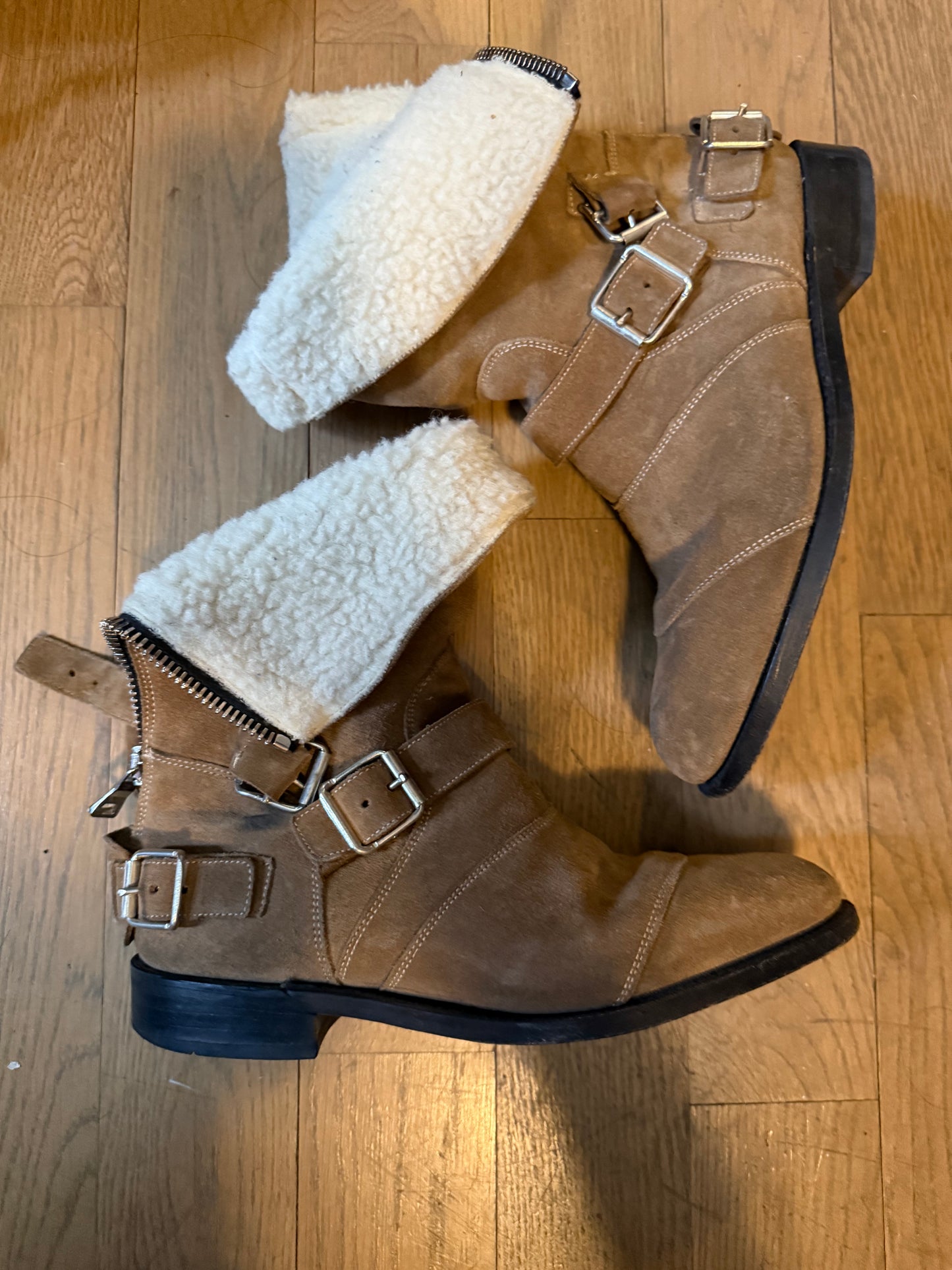 Balmain AW11 Sherpa moto boots