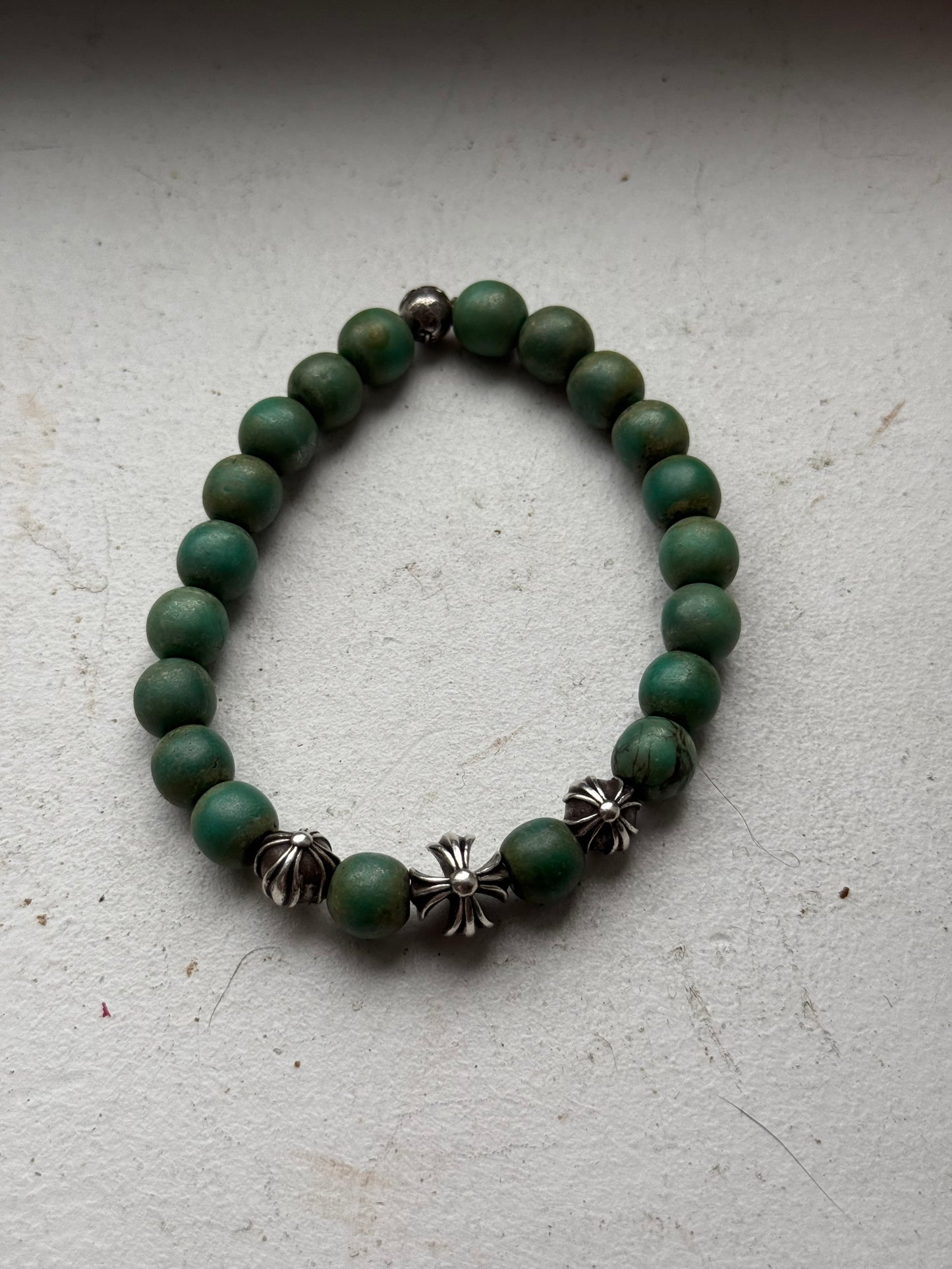 Chrome hearts turquoise beaded bracelet