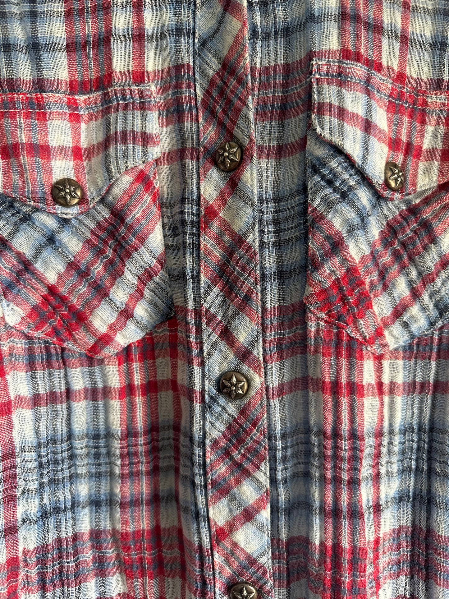 Chrome hearts checkered flannel shirt cross