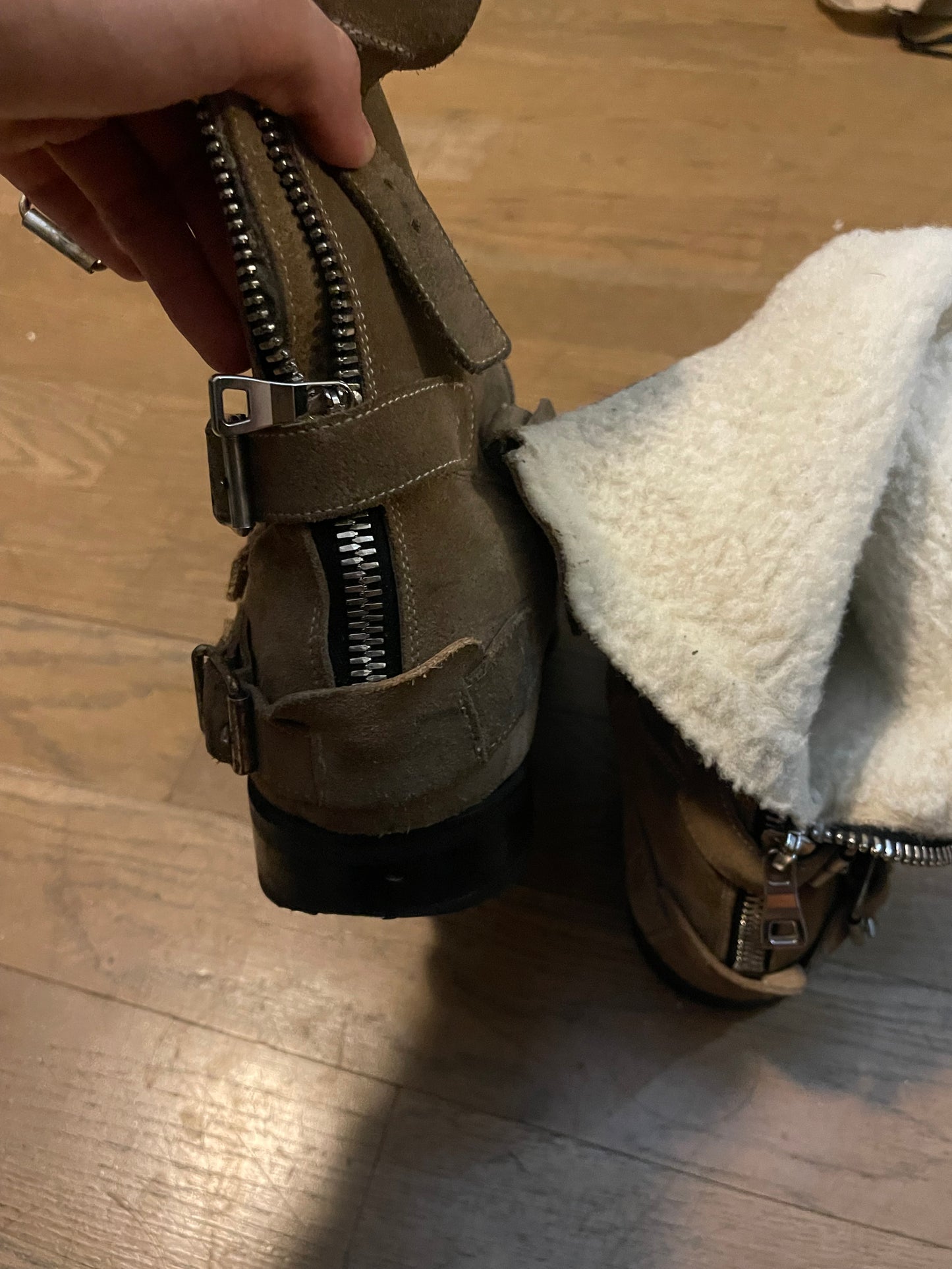 Balmain AW11 engineer Sherpa moto boots