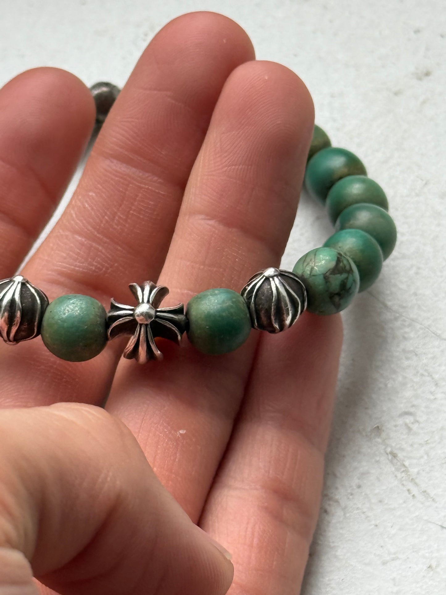 Chrome hearts turquoise beaded bracelet