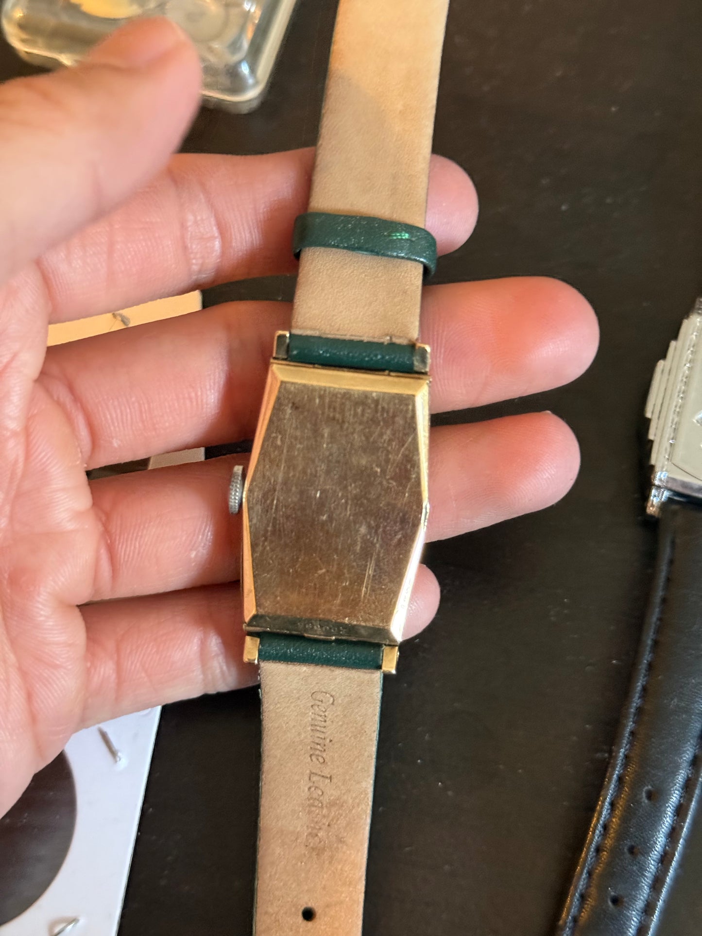 Bulova 1932 jump hour tank watch gold plated