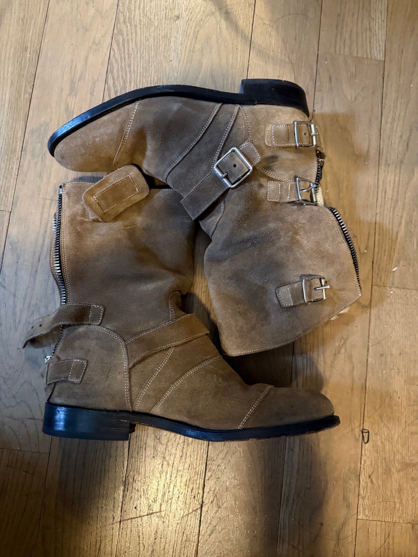 Balmain AW11 Sherpa moto boots