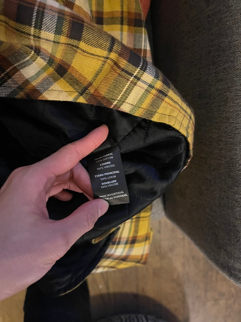 Vetements AW17 plaid football shoulder button up shirt