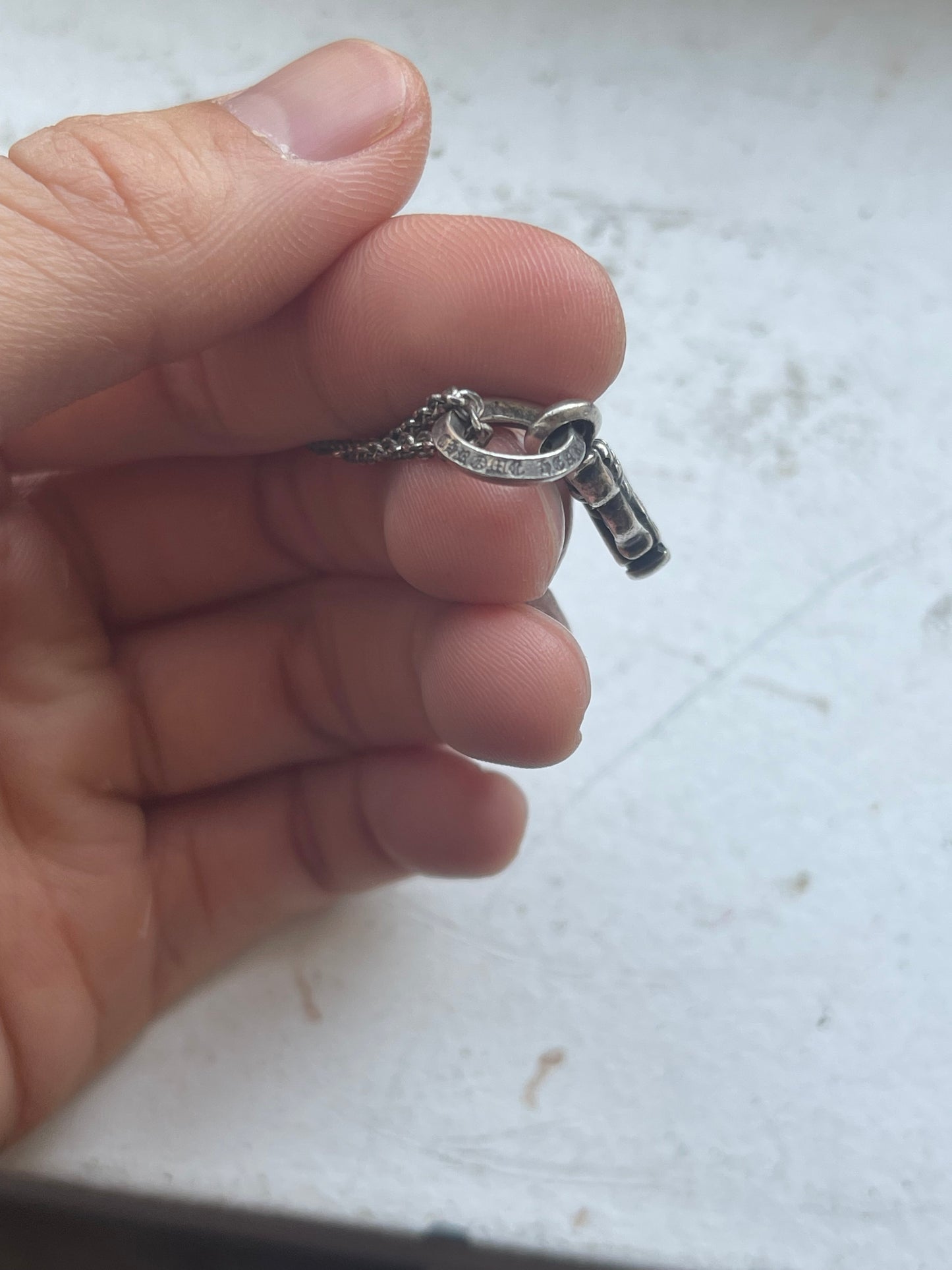 Chrome hearts black diamond dagger necklace