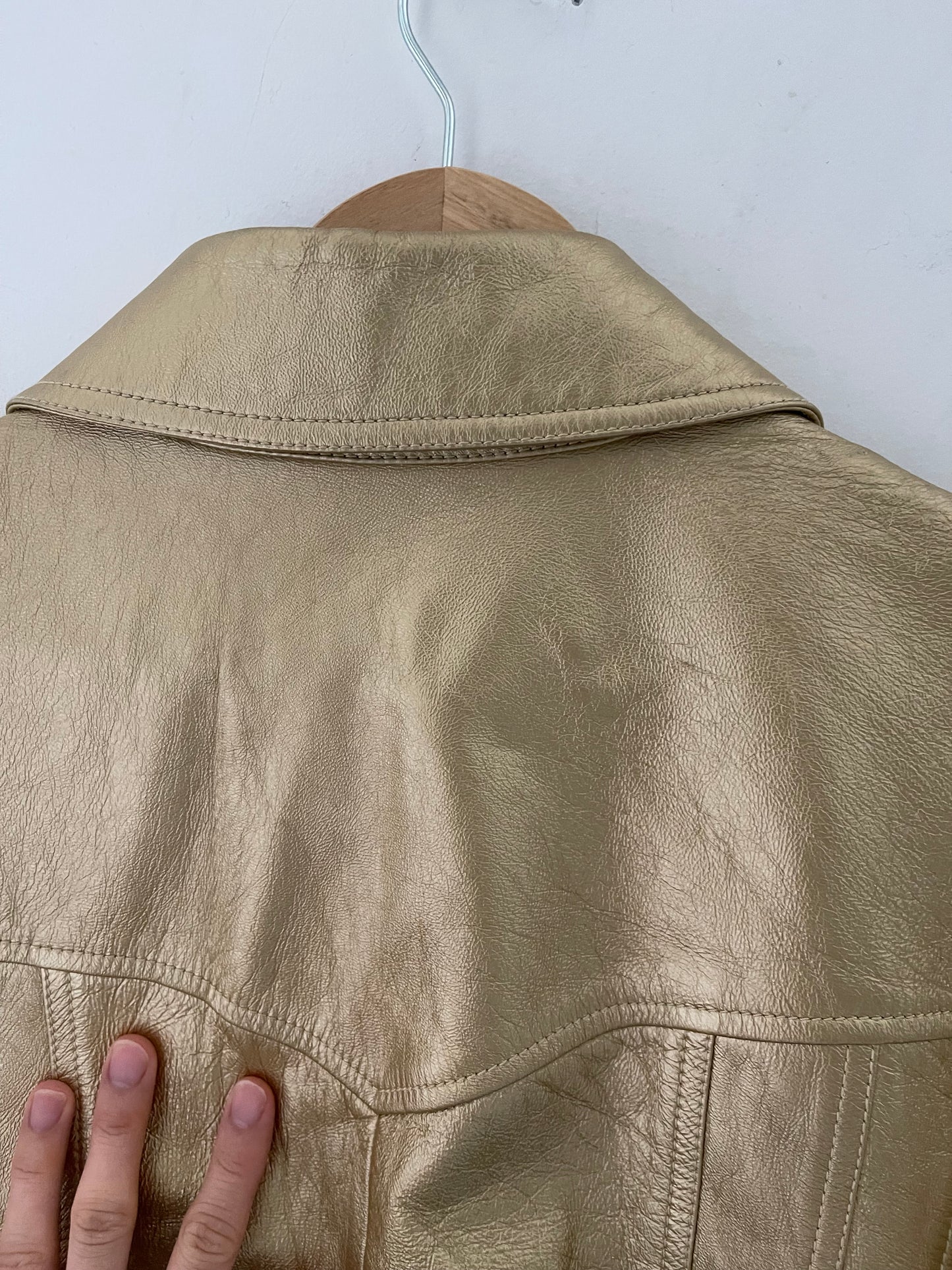 Celine Hedi Slimane Gold leather jacket