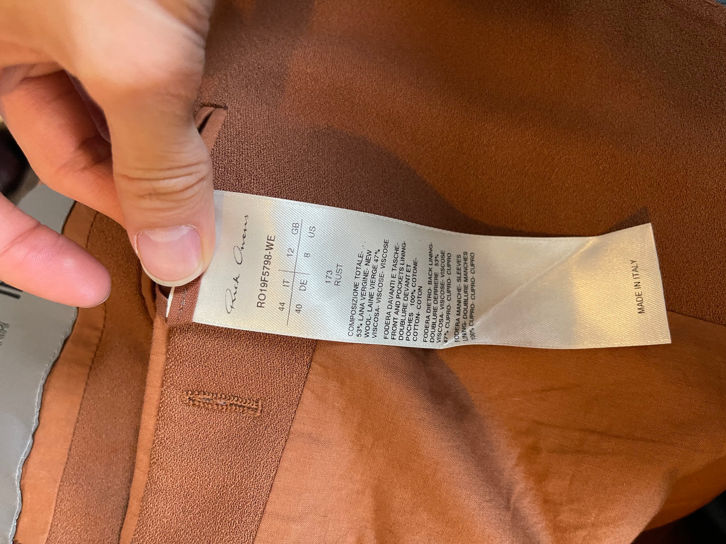 Rick Owens AW19 Larry rust neue coat