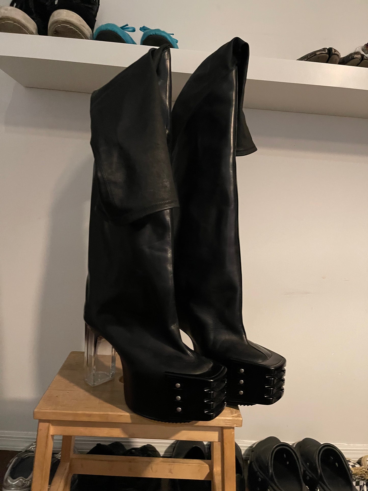 Rick Owens edfu degrade oblique kiss boots