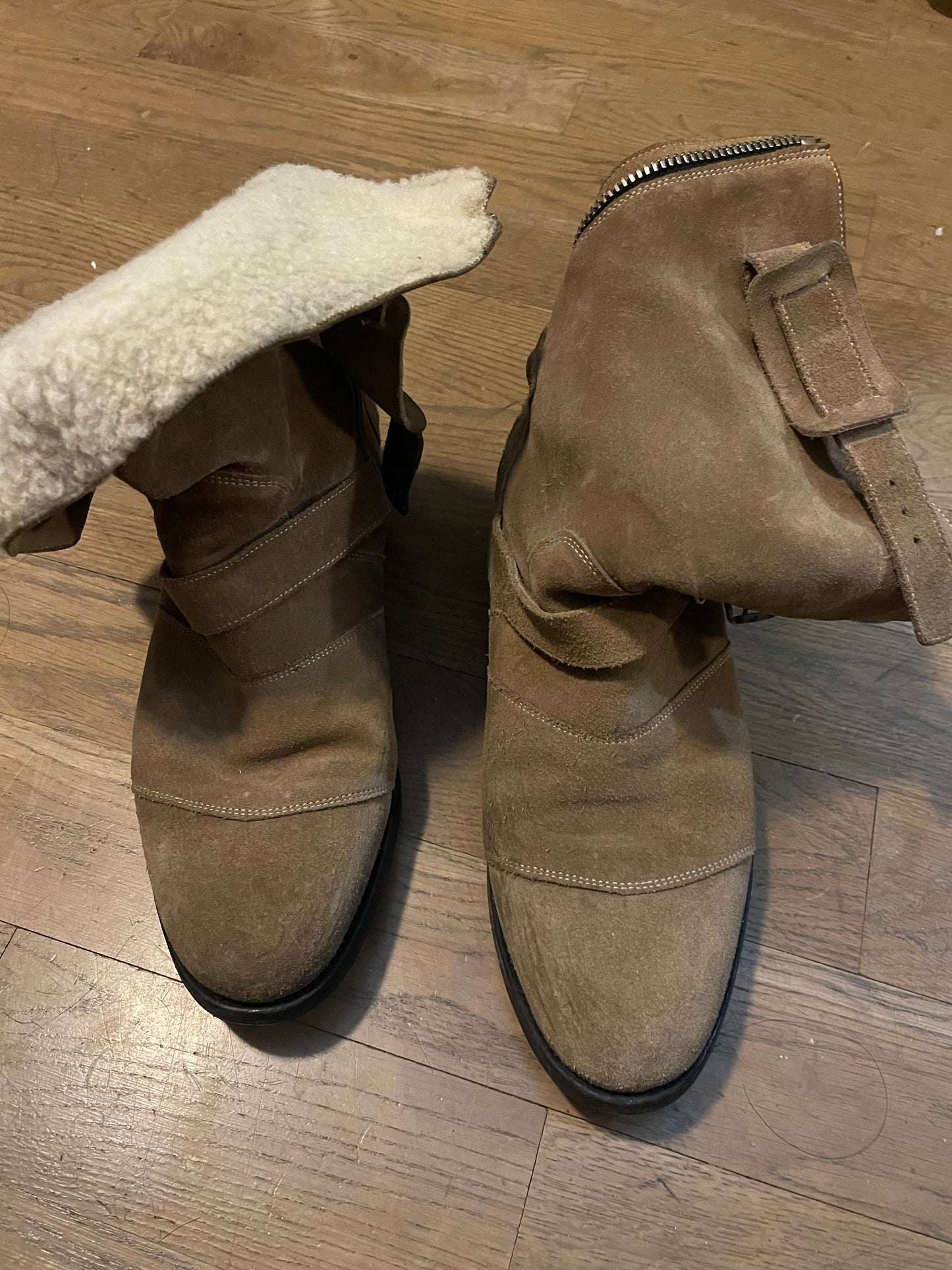 Balmain AW11 engineer Sherpa moto boots
