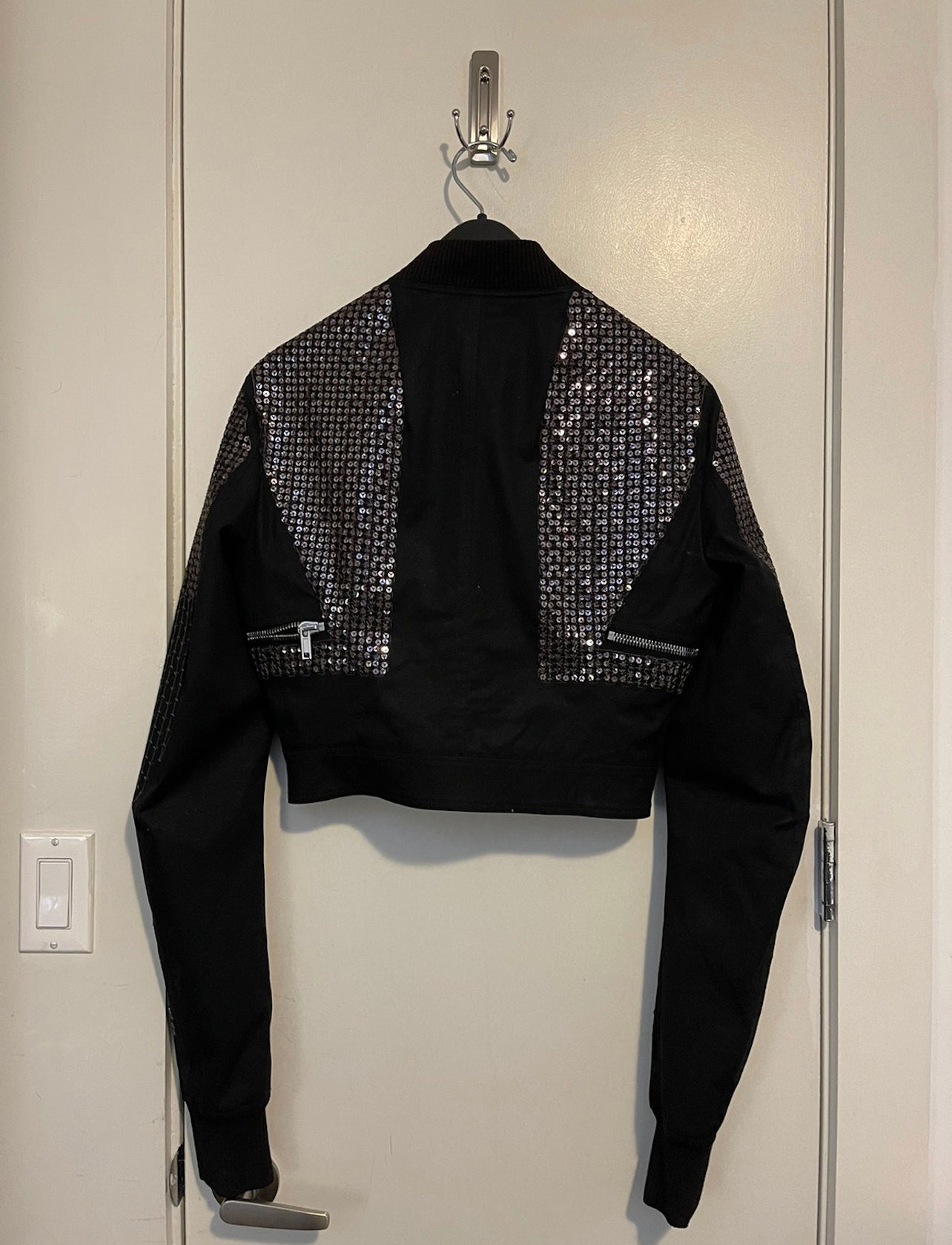 Rick Owens SS17 walrus sequin cropped bomber