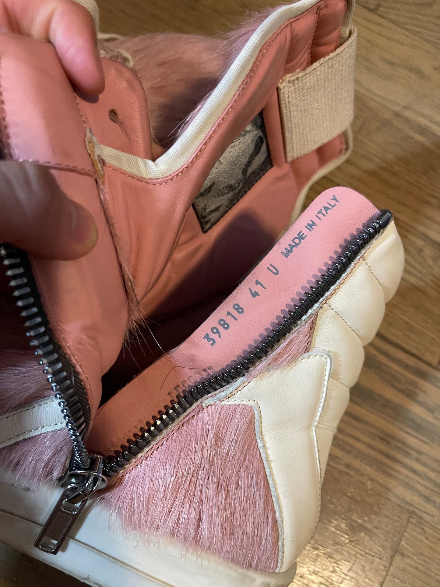 Rick Owens pony hair geobasket pink