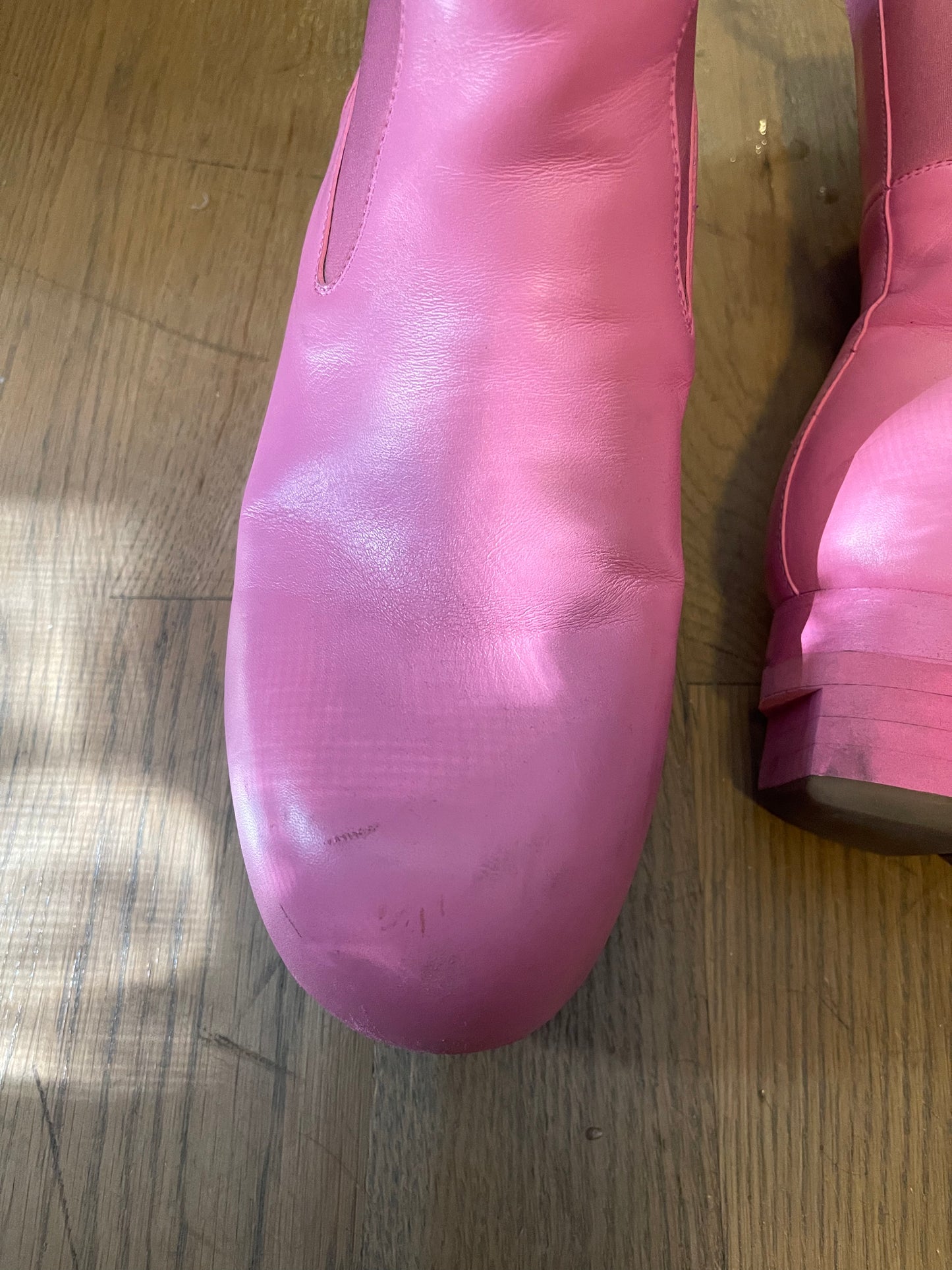 Rick Owens pop pink ballast boots