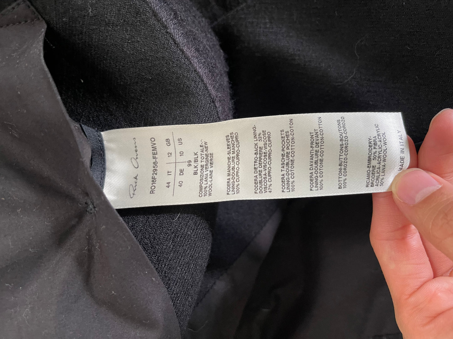 Rick Owens AW16 vomit embroidered coat