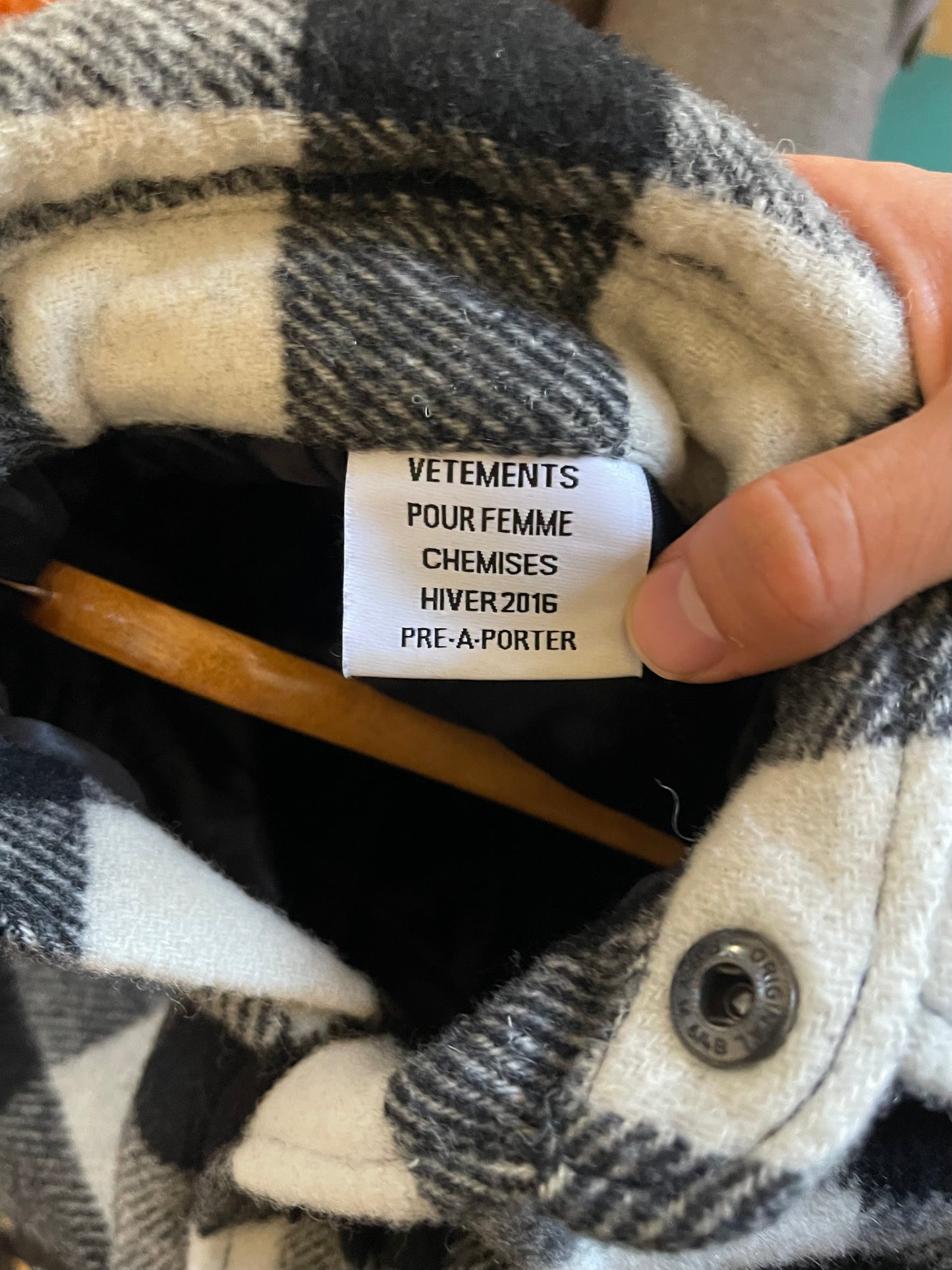 Vetements AW16 swing flannel quilted shirt