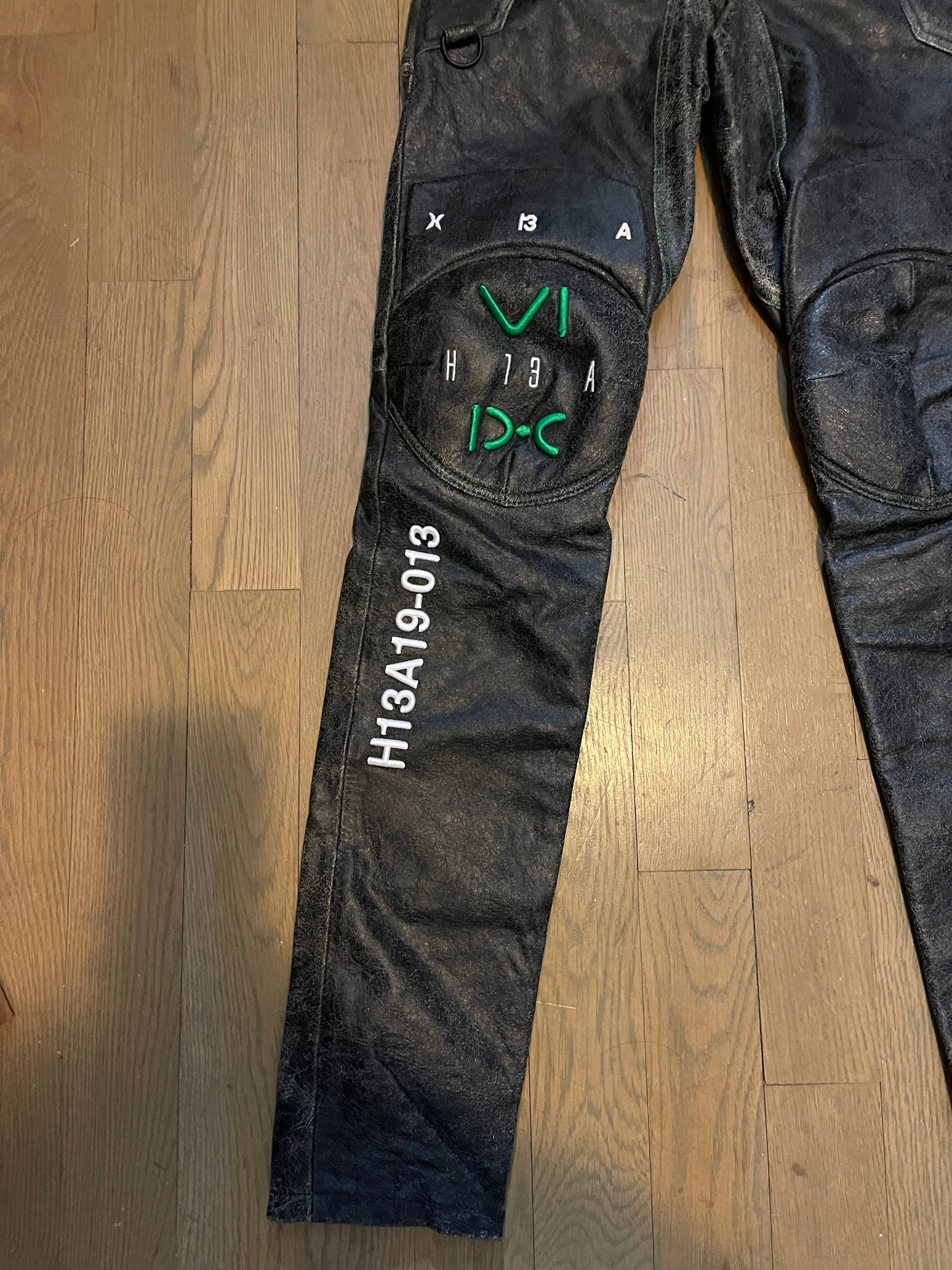 Hood by air H13A leather moto pants