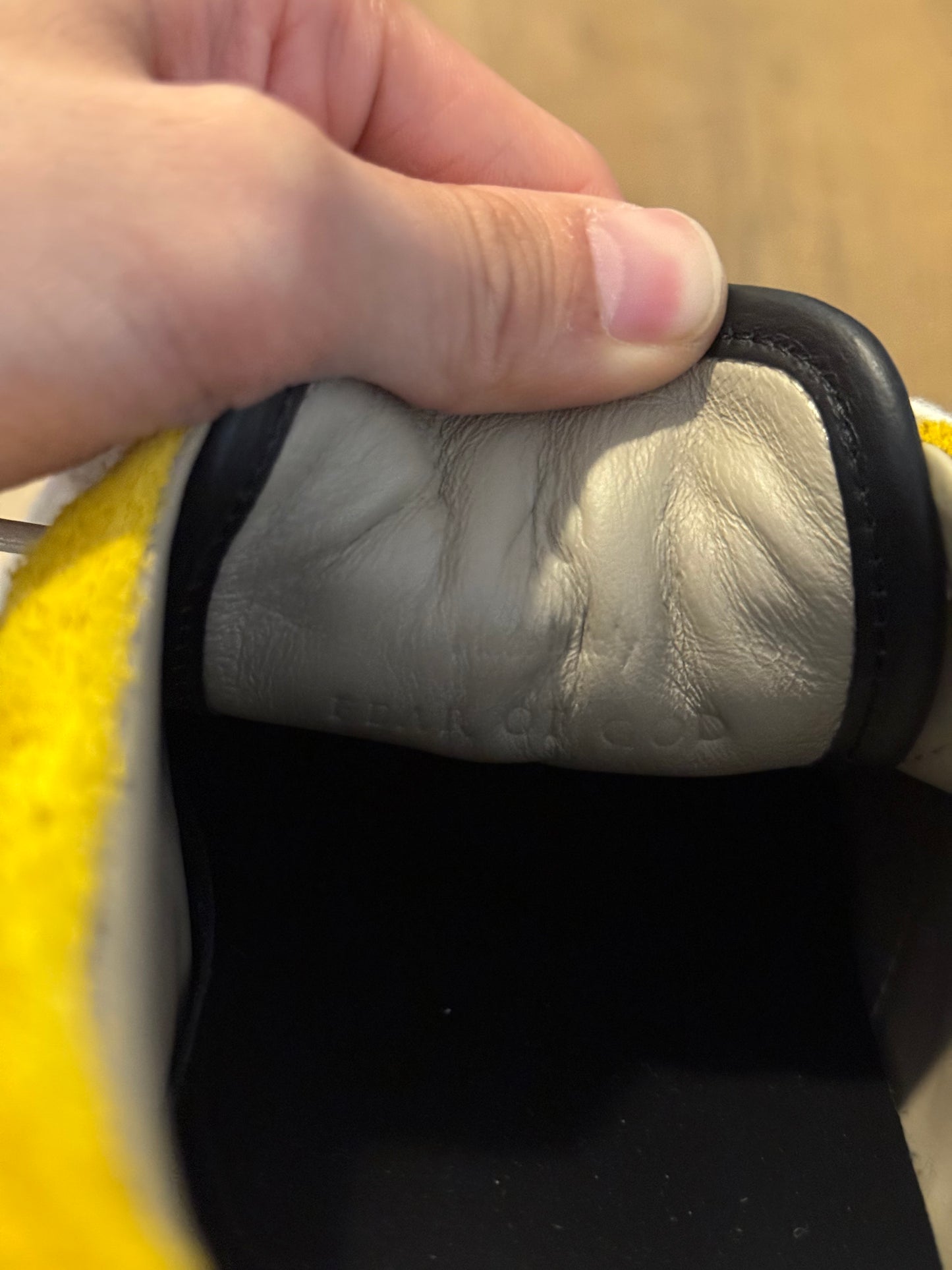 Fear of god suede skate lows in yellow suede