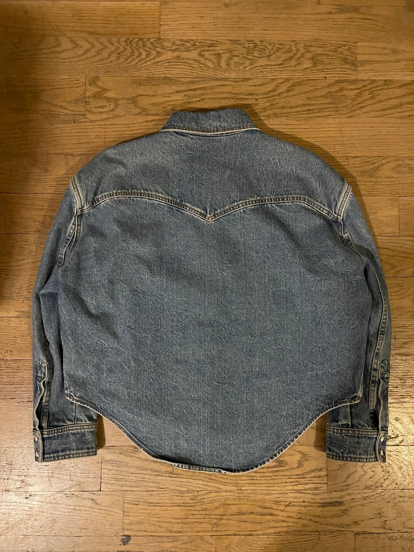Balenciaga 2016 shrunken western denim shirt