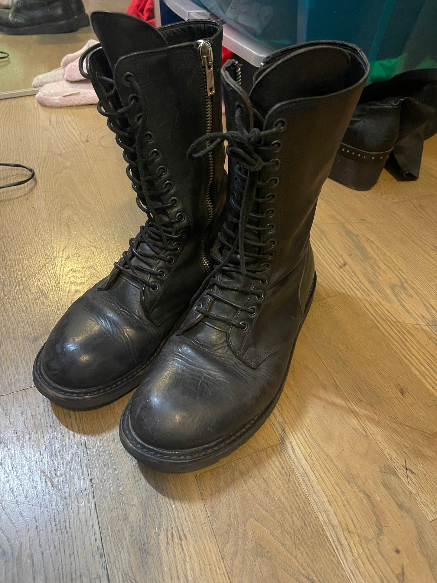 Rick Owens combat laced boots