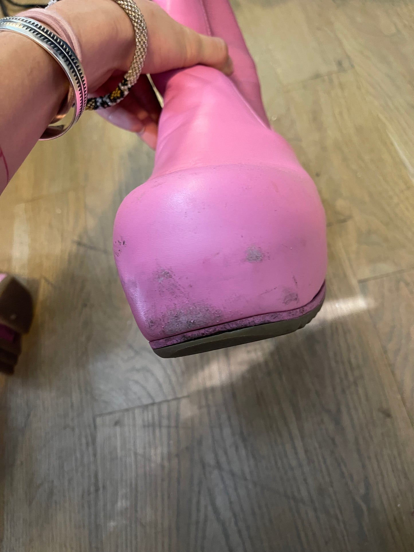 Rick Owens pop pink ballast boots