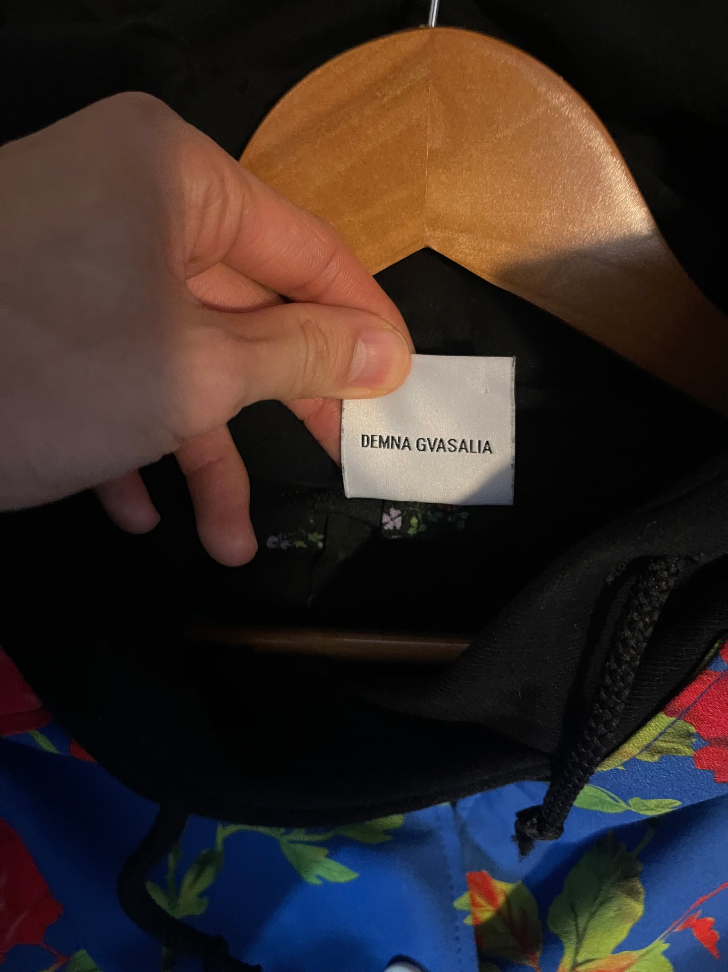 Vetements aw19 floral anarchy hoodie dress